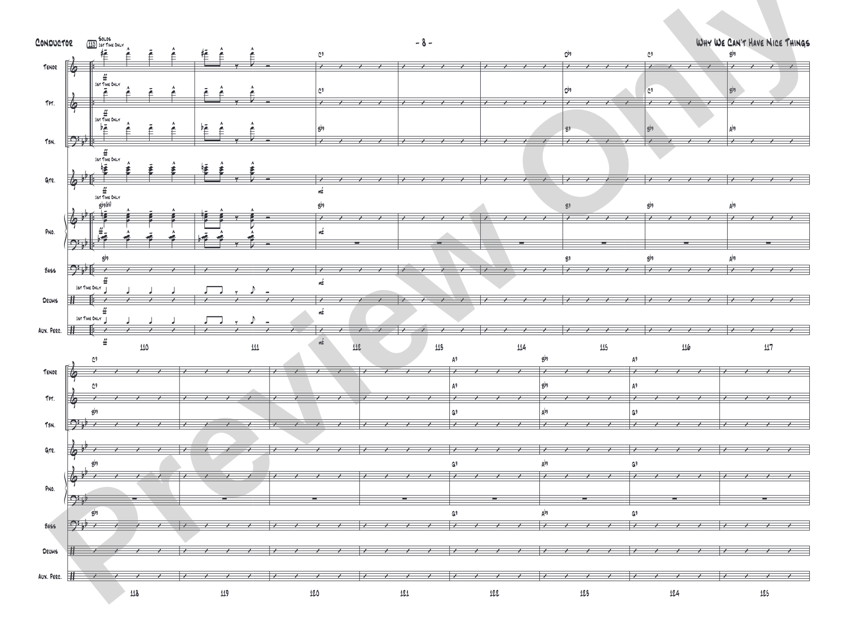 Why We Can't Have Nice Things: Jazz Ensemble Conductor Score & Parts