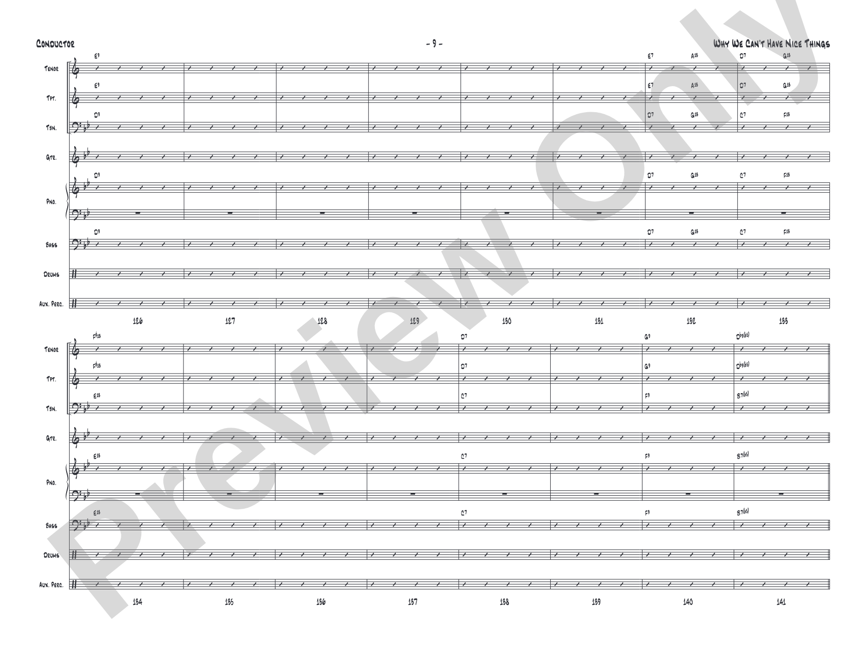 Why We Can't Have Nice Things: Jazz Ensemble Conductor Score & Parts
