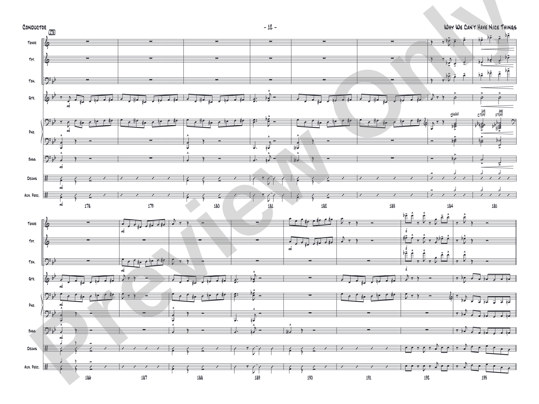 Why We Can't Have Nice Things: Jazz Ensemble Conductor Score & Parts