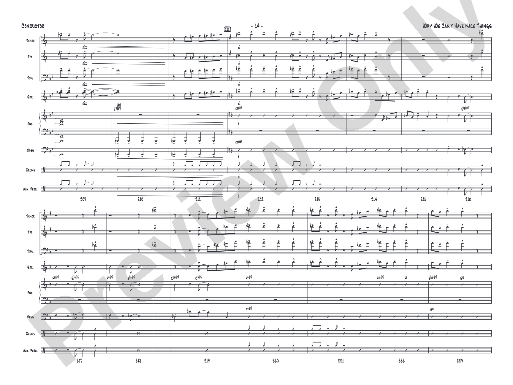 Why We Can't Have Nice Things: Jazz Ensemble Conductor Score & Parts