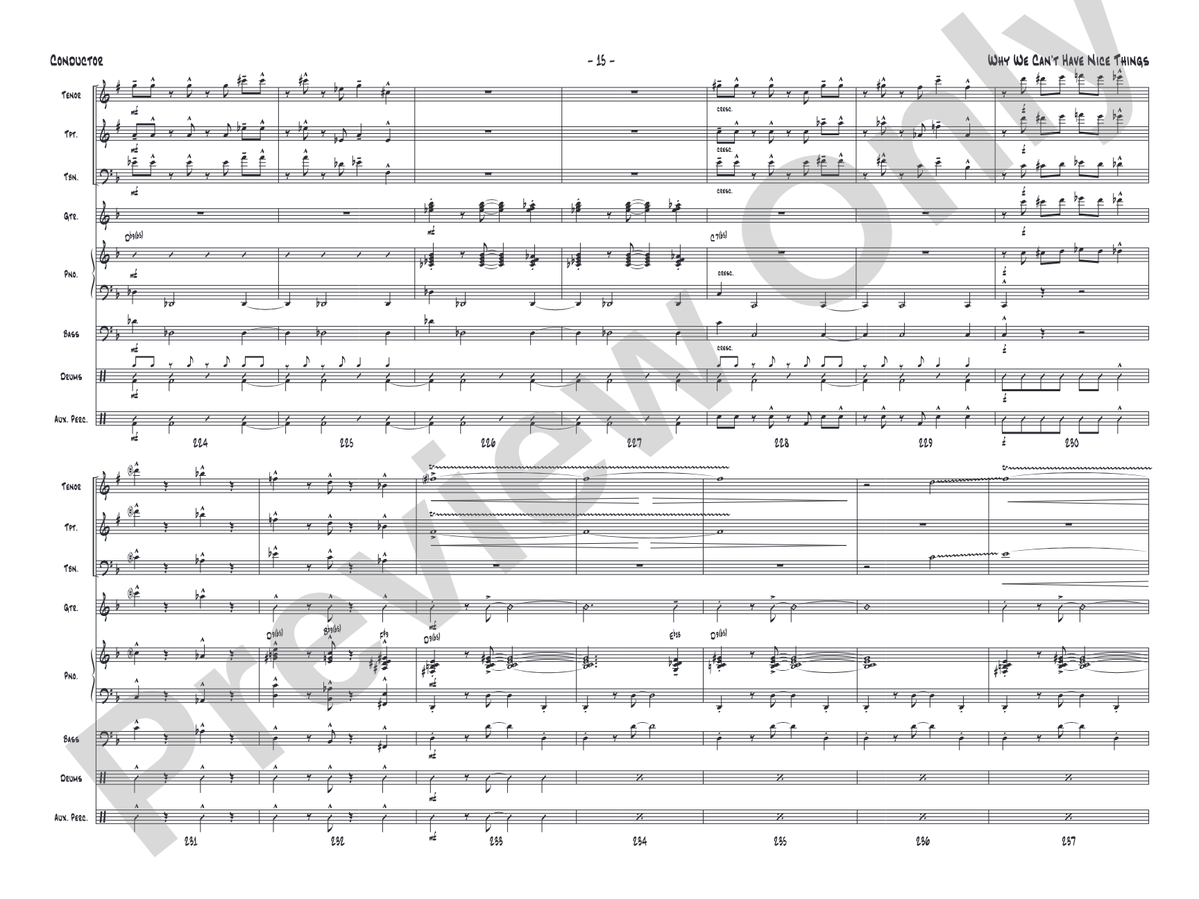 Why We Can't Have Nice Things: Jazz Ensemble Conductor Score & Parts