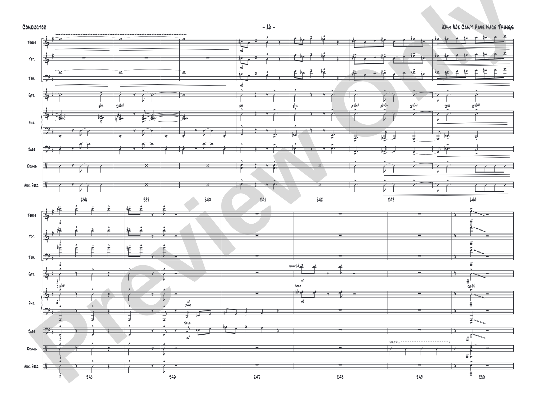 Why We Can't Have Nice Things: Jazz Ensemble Conductor Score & Parts