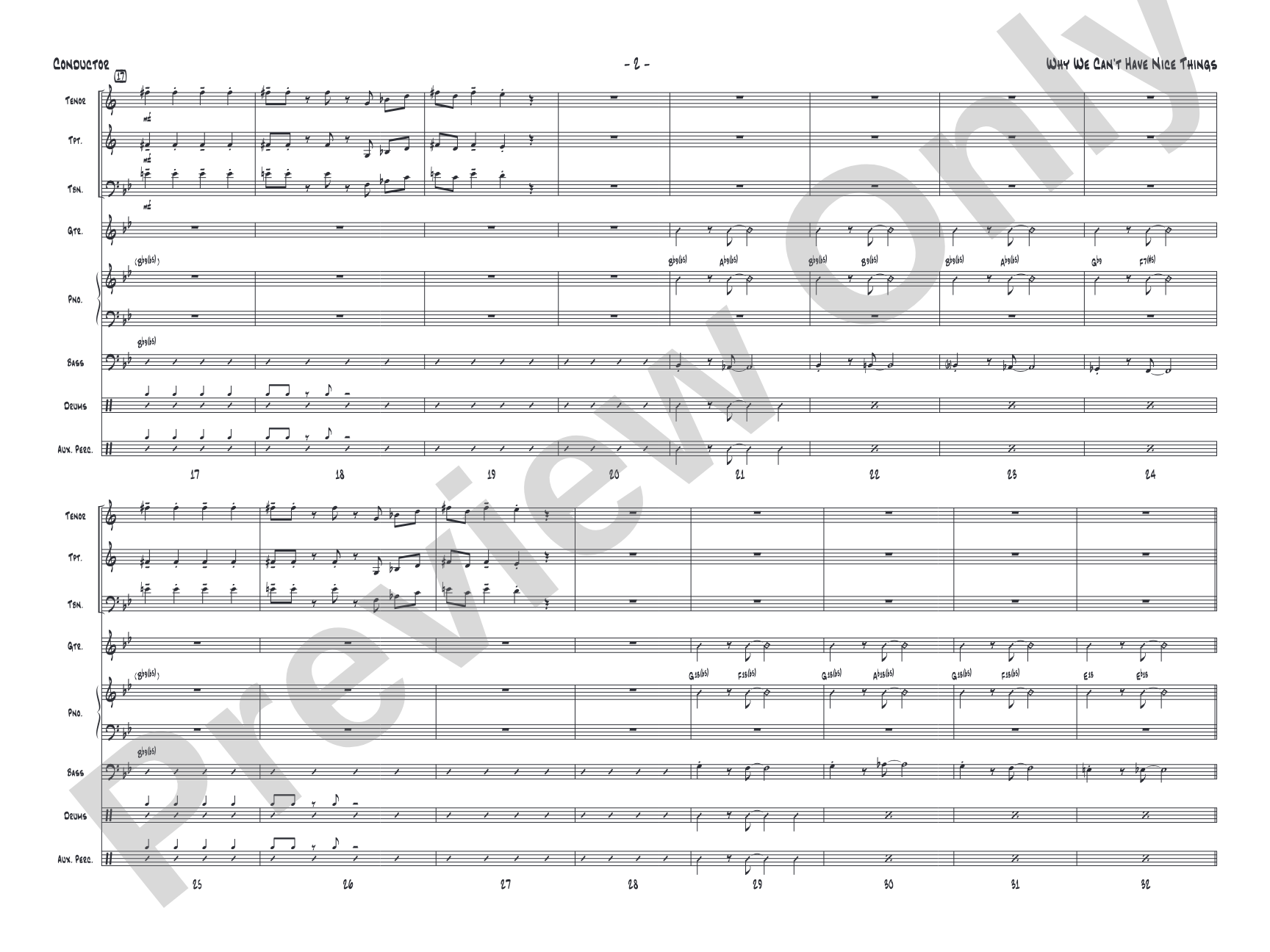 Why We Can't Have Nice Things: Jazz Ensemble Conductor Score & Parts