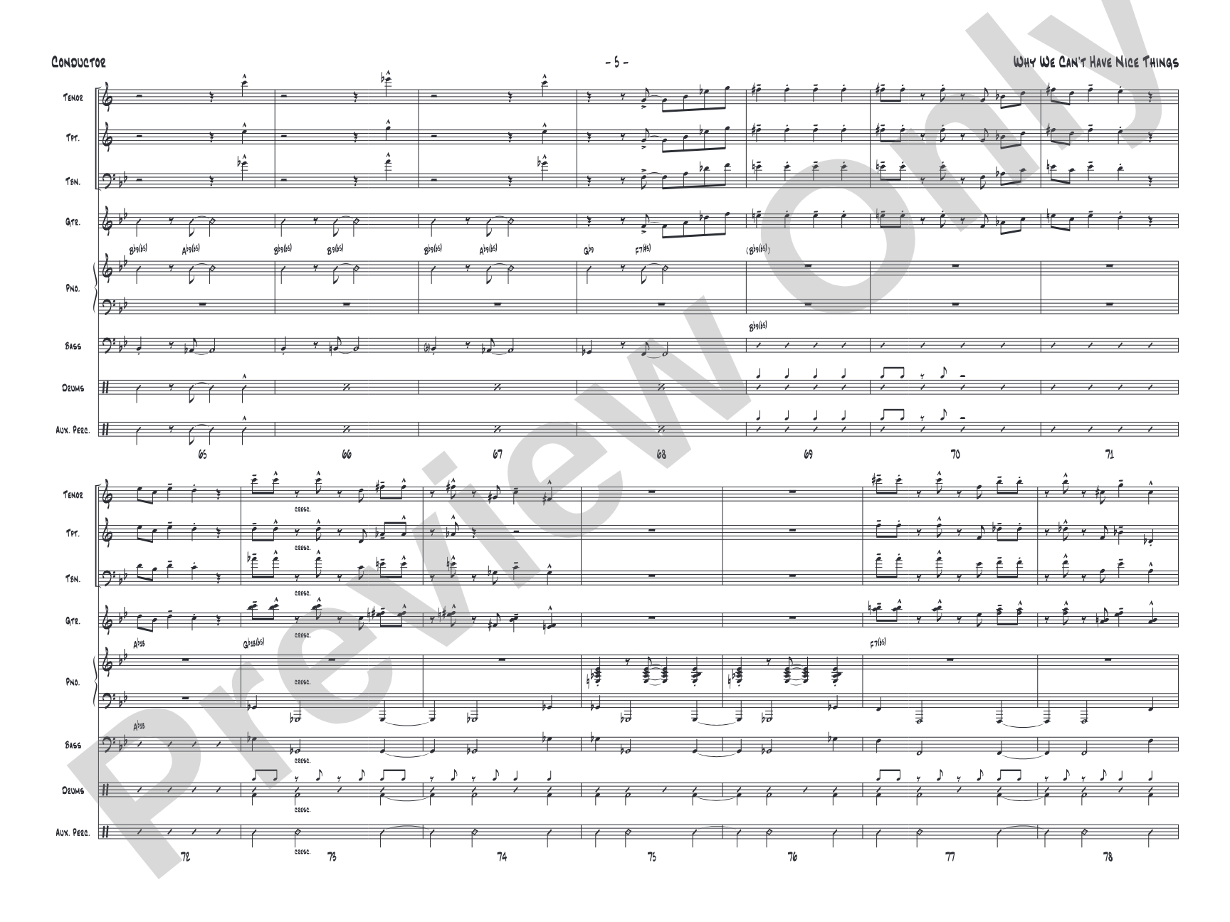 Why We Can't Have Nice Things: Jazz Ensemble Conductor Score & Parts