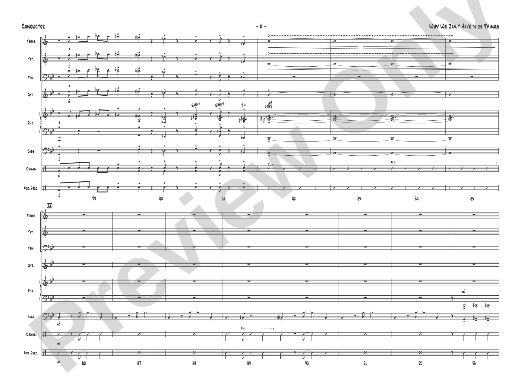 Why We Can't Have Nice Things: Jazz Ensemble Conductor Score & Parts