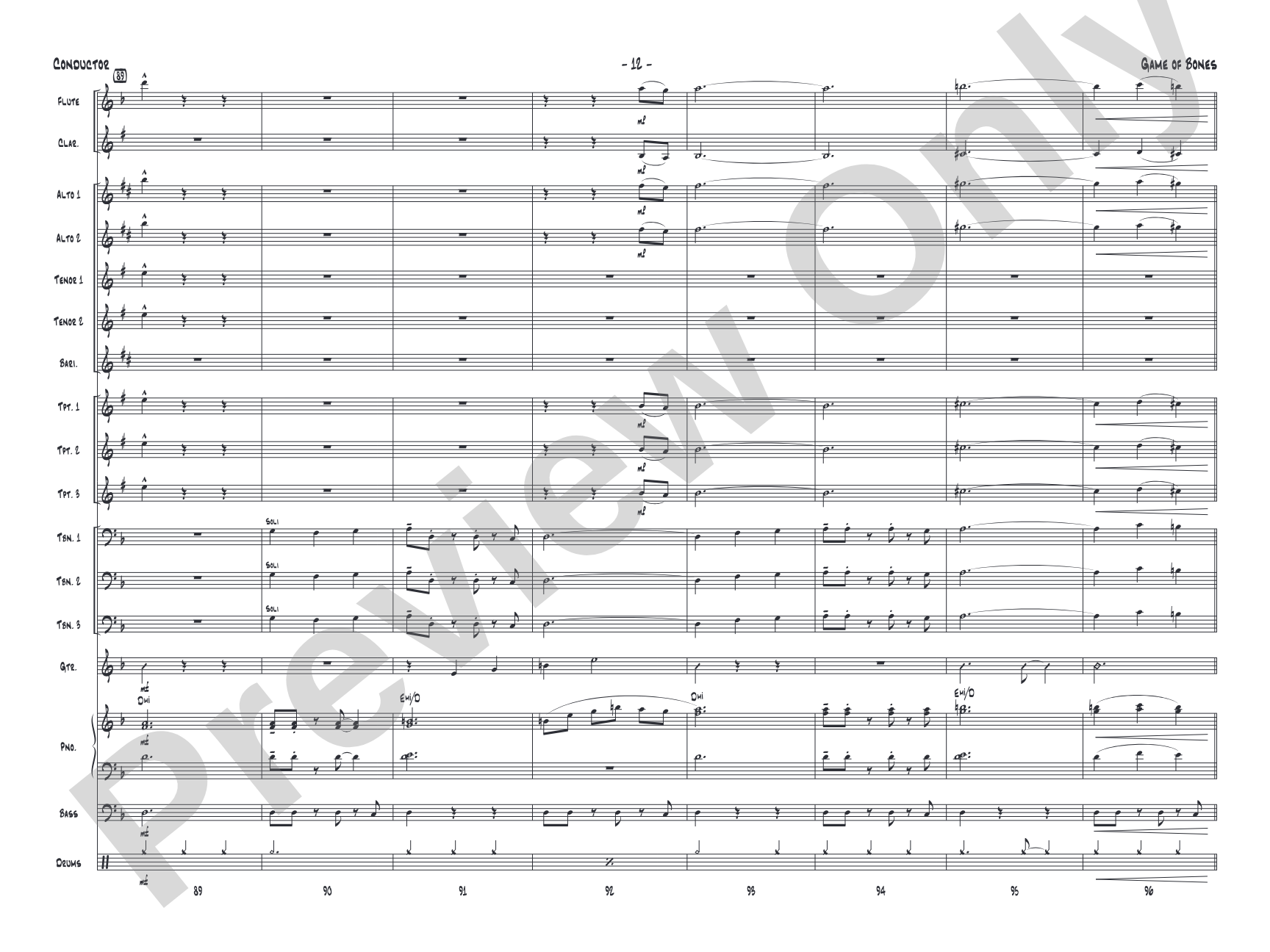 Game of Bones: Jazz Ensemble Conductor Score & Parts