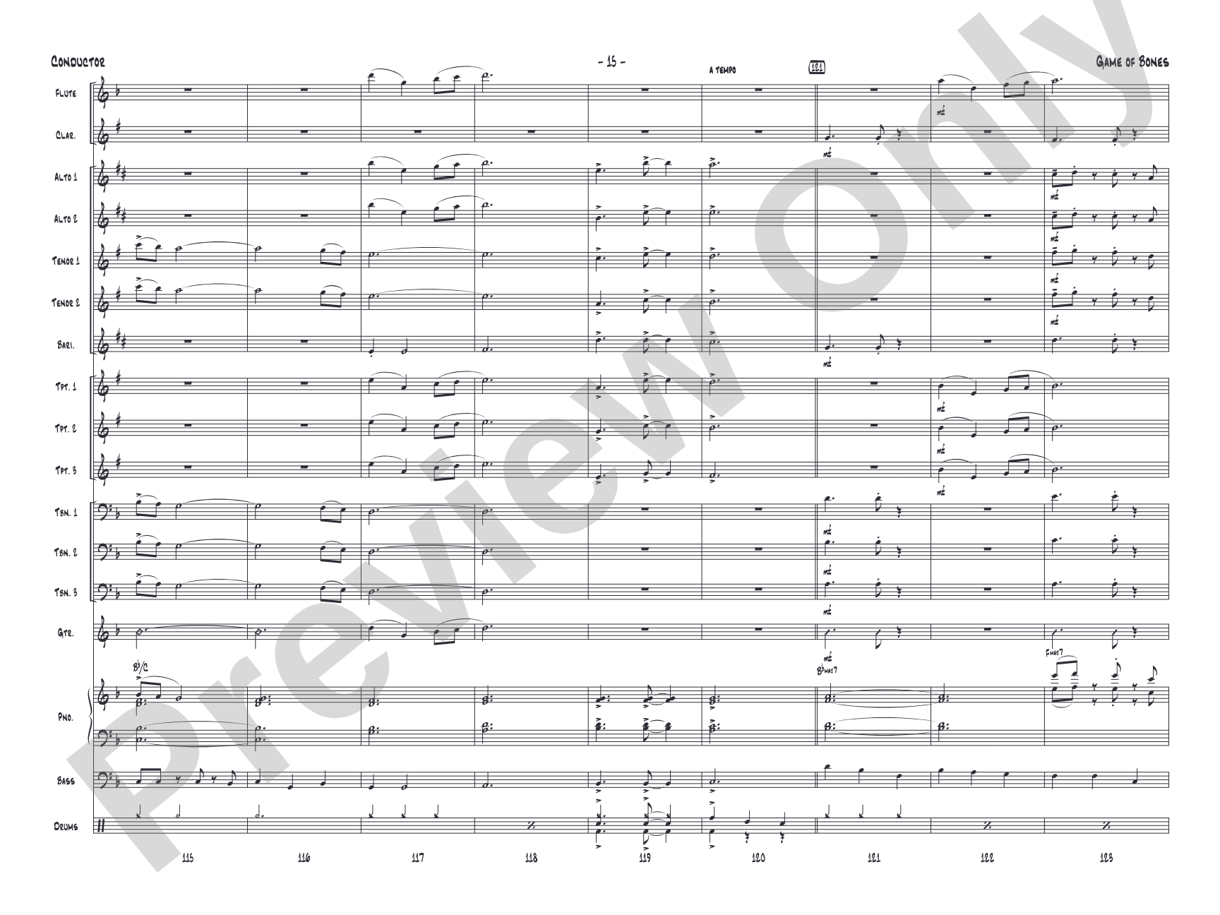 Game of Bones: Jazz Ensemble Conductor Score & Parts
