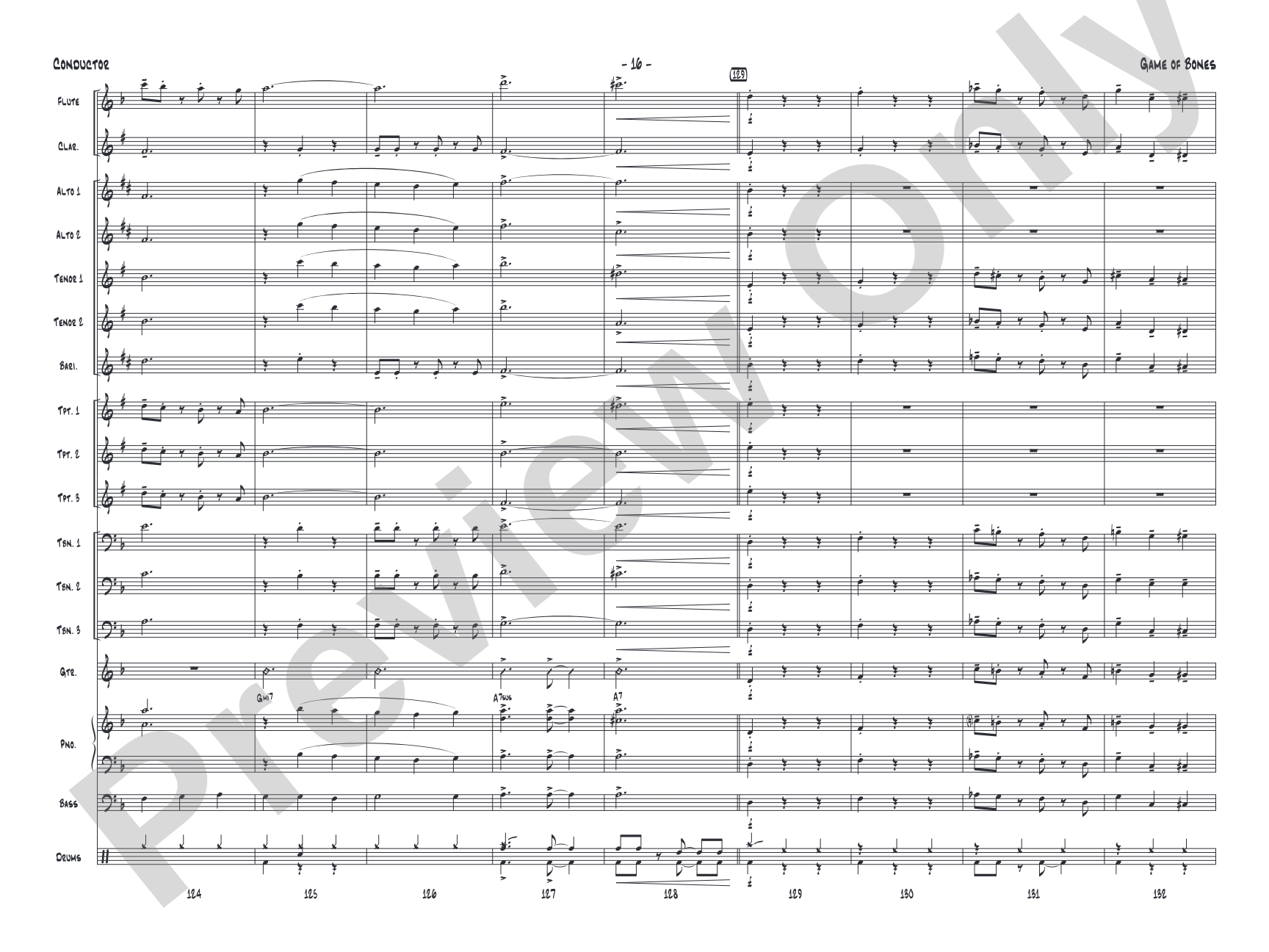 Game of Bones: Jazz Ensemble Conductor Score & Parts