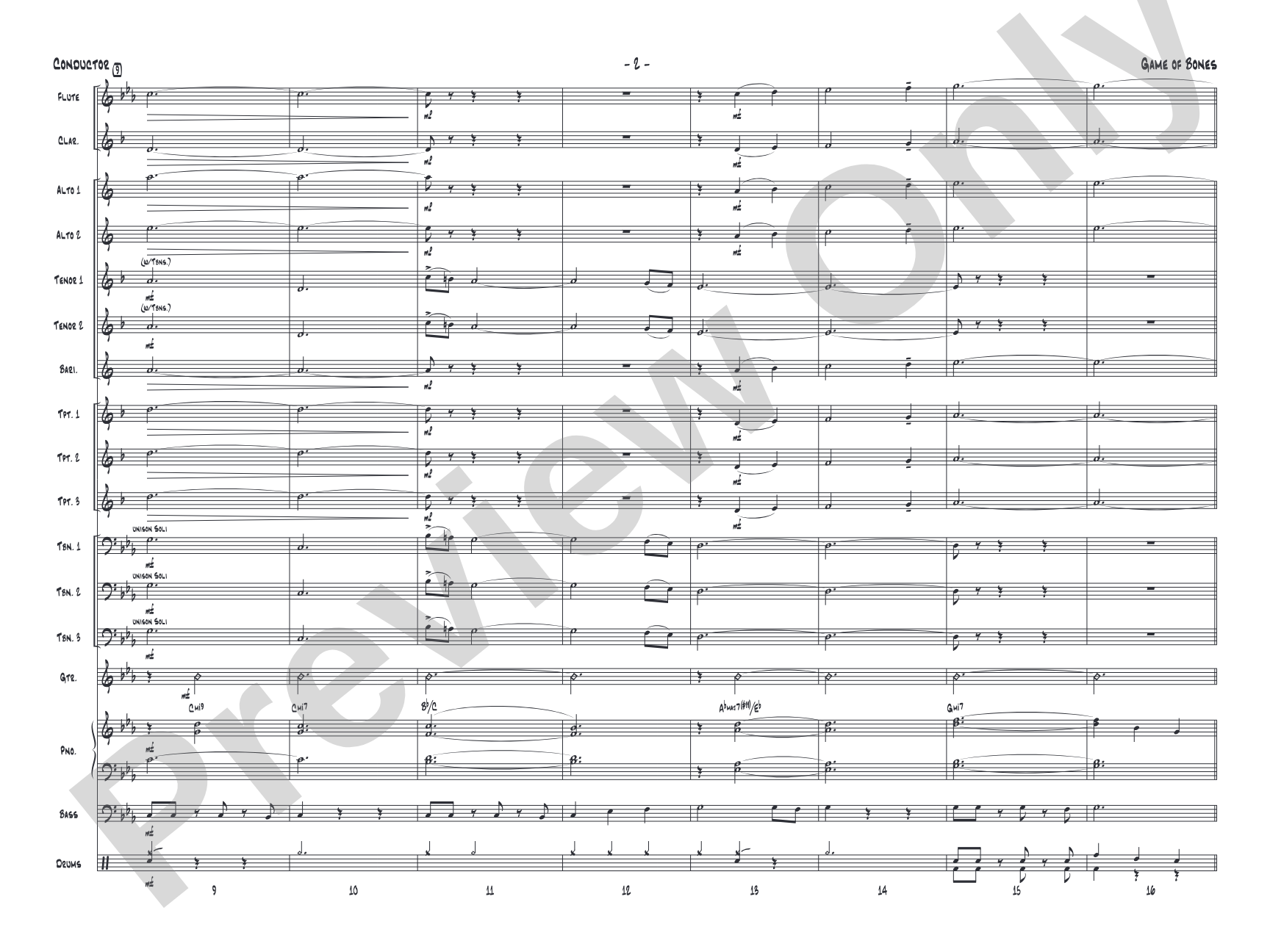 Game of Bones: Jazz Ensemble Conductor Score & Parts