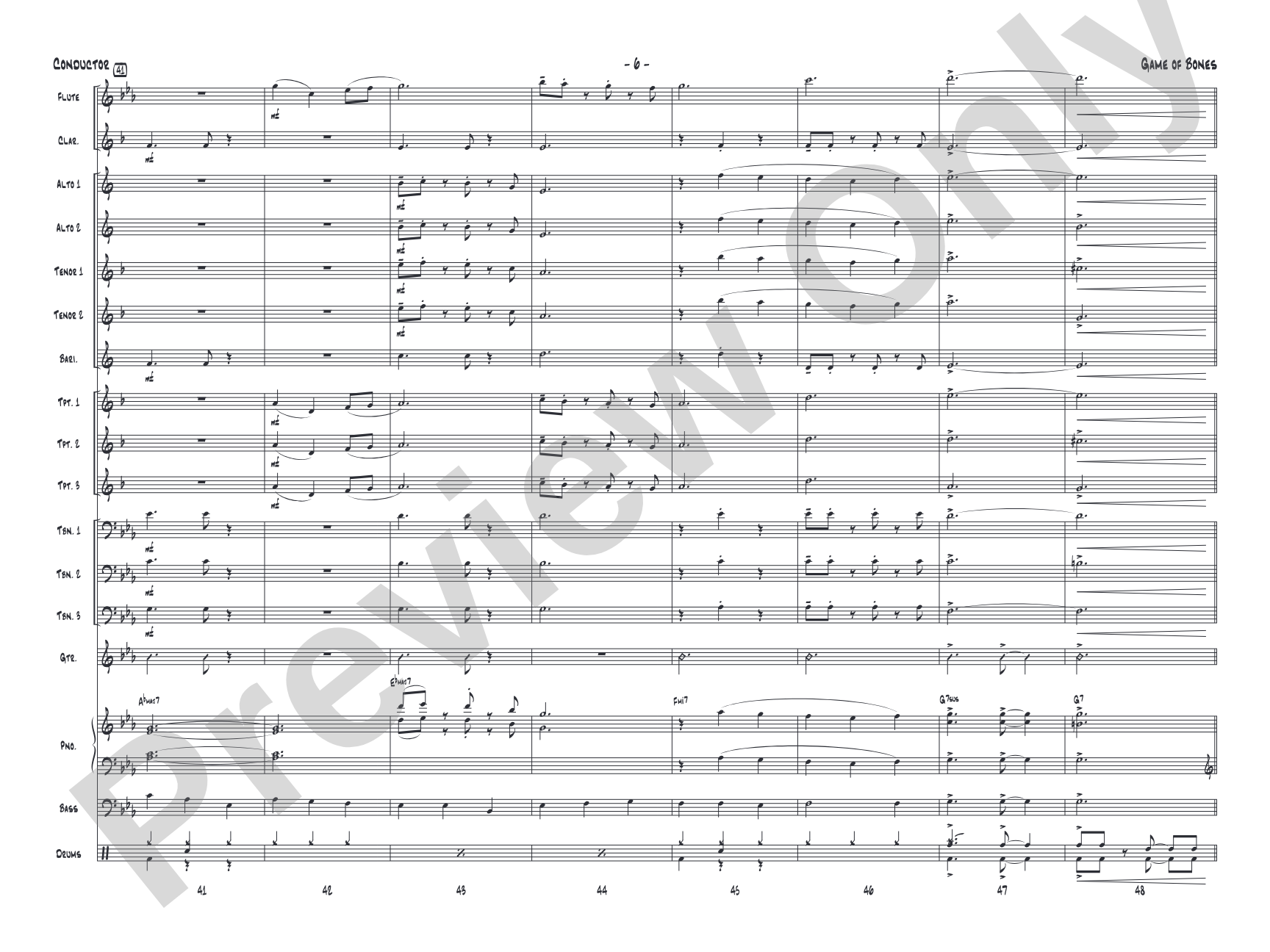 Game of Bones: Jazz Ensemble Conductor Score & Parts