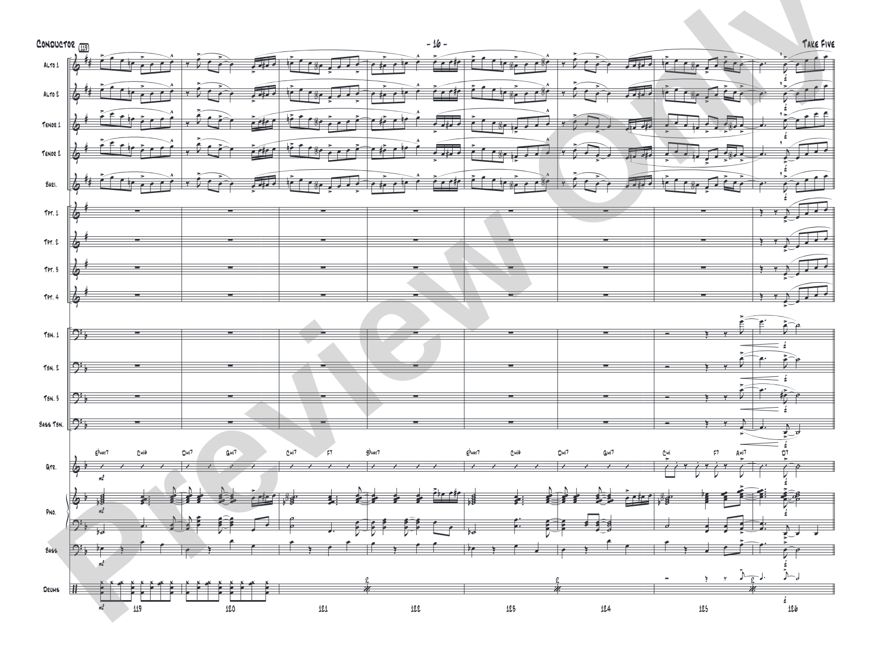Take Five: Jazz Ensemble Conductor Score & Parts