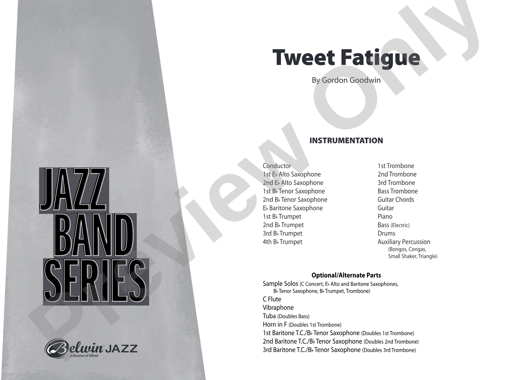 Tweet Fatigue: Jazz Ensemble Conductor Score & Parts