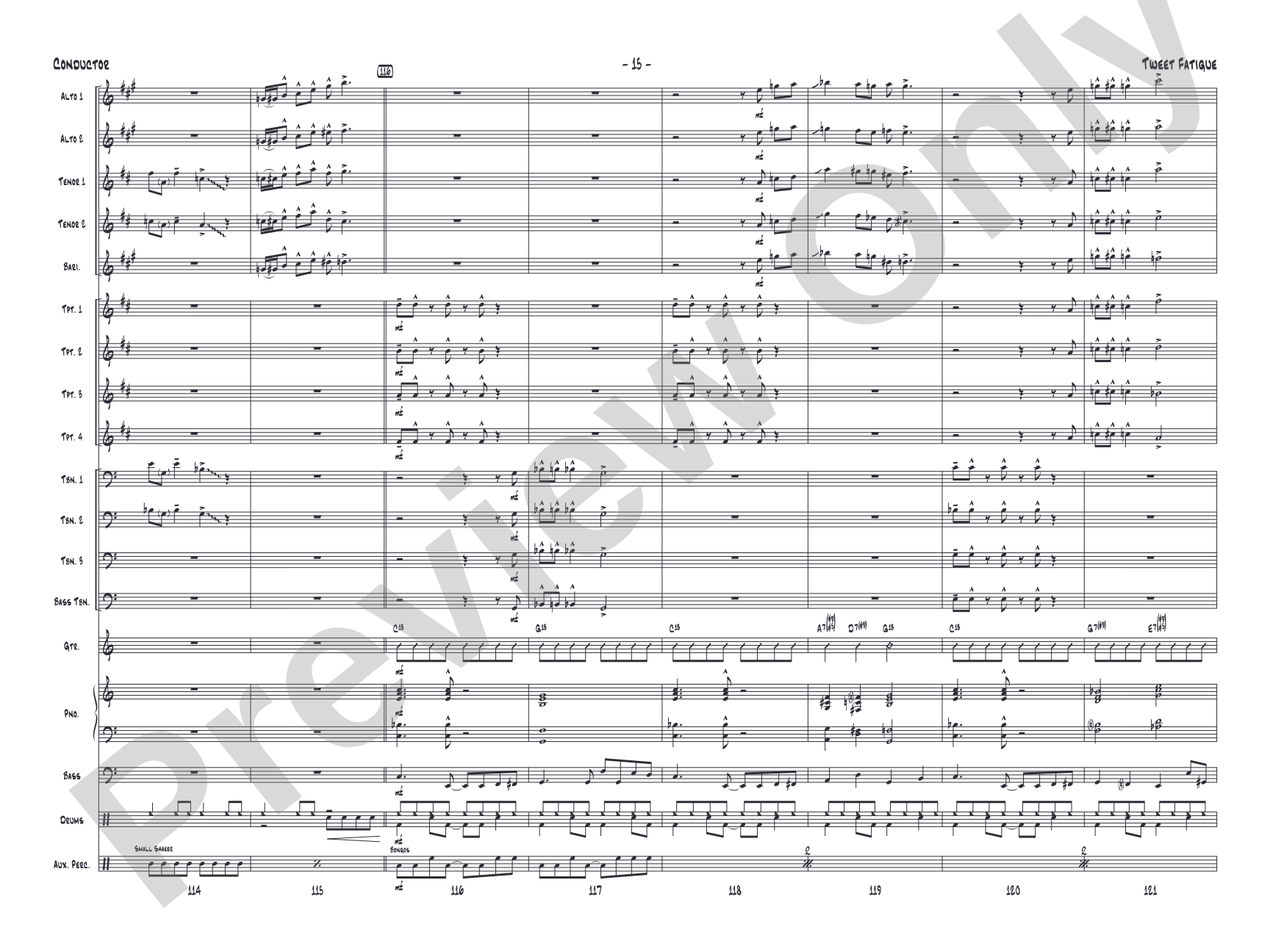Tweet Fatigue: Jazz Ensemble Conductor Score & Parts