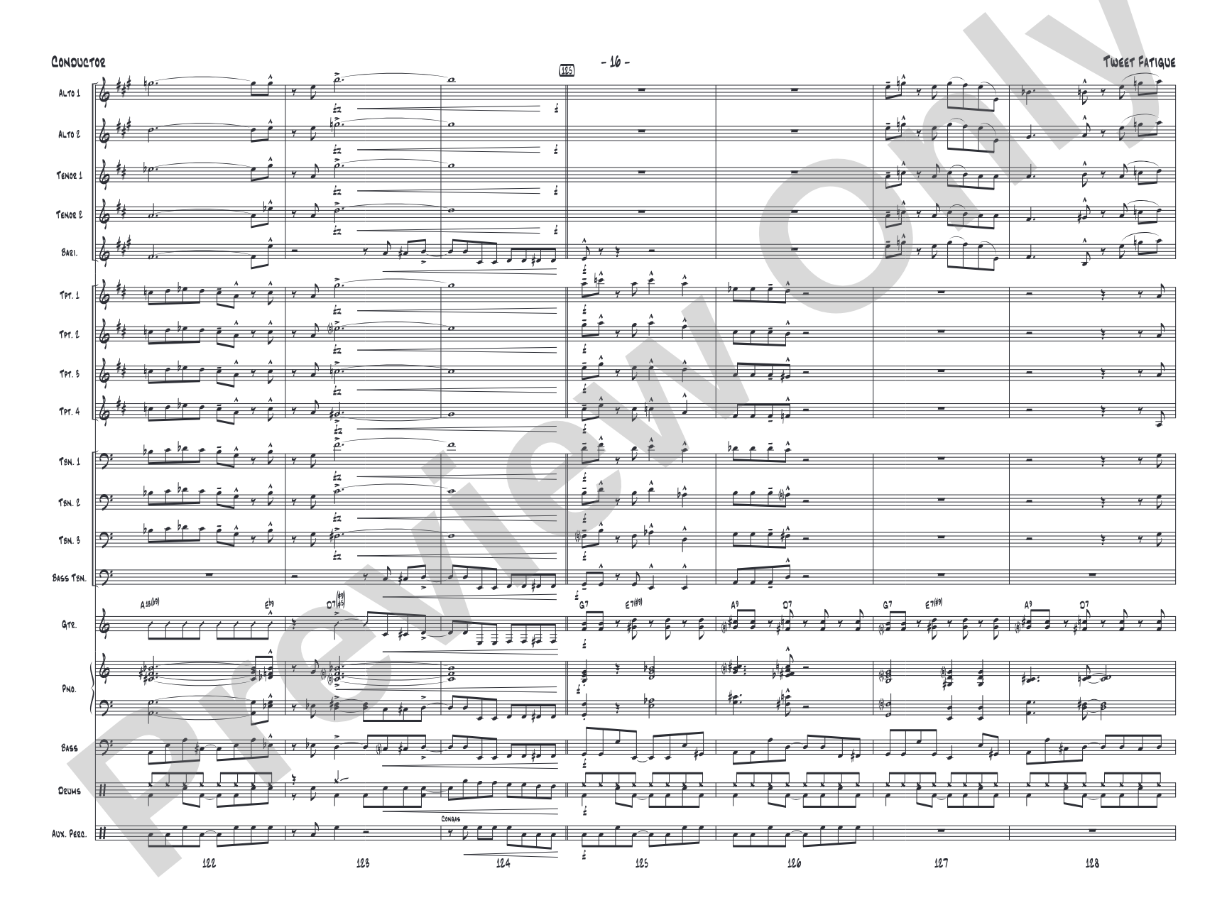 Tweet Fatigue: Jazz Ensemble Conductor Score & Parts