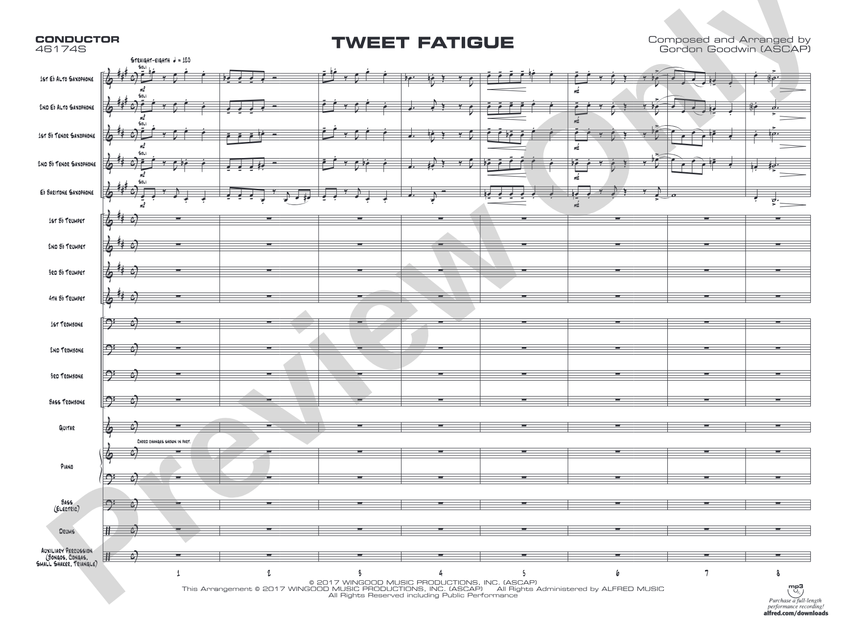 Tweet Fatigue: Jazz Ensemble Conductor Score & Parts