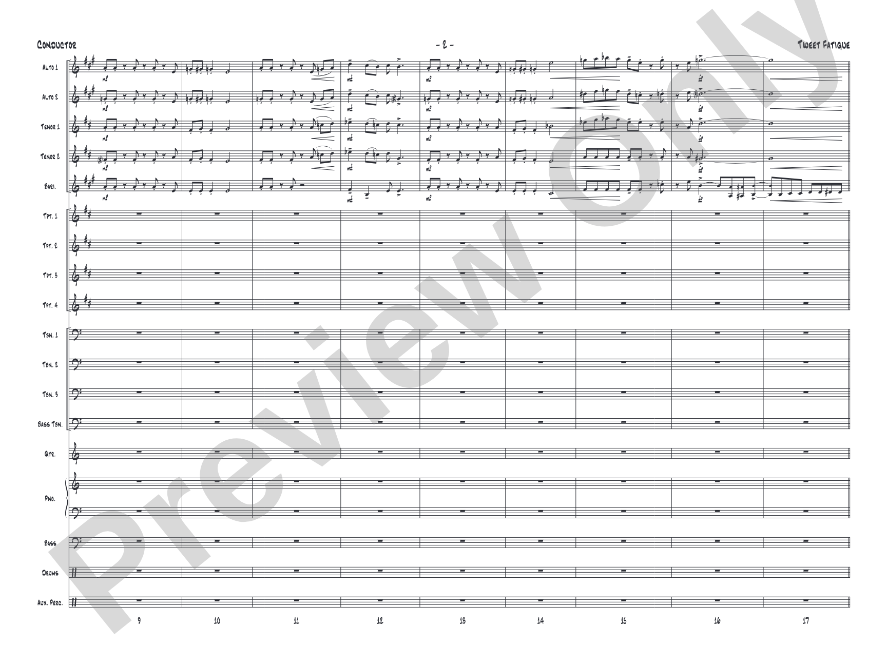 Tweet Fatigue: Jazz Ensemble Conductor Score & Parts