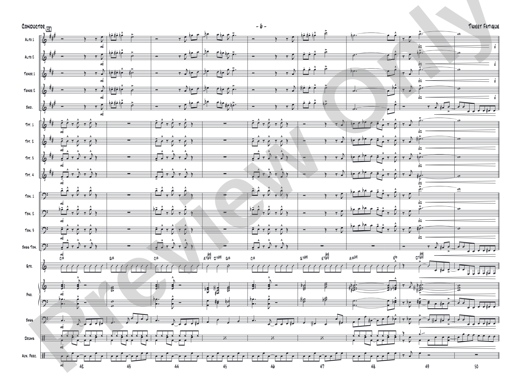Tweet Fatigue: Jazz Ensemble Conductor Score & Parts