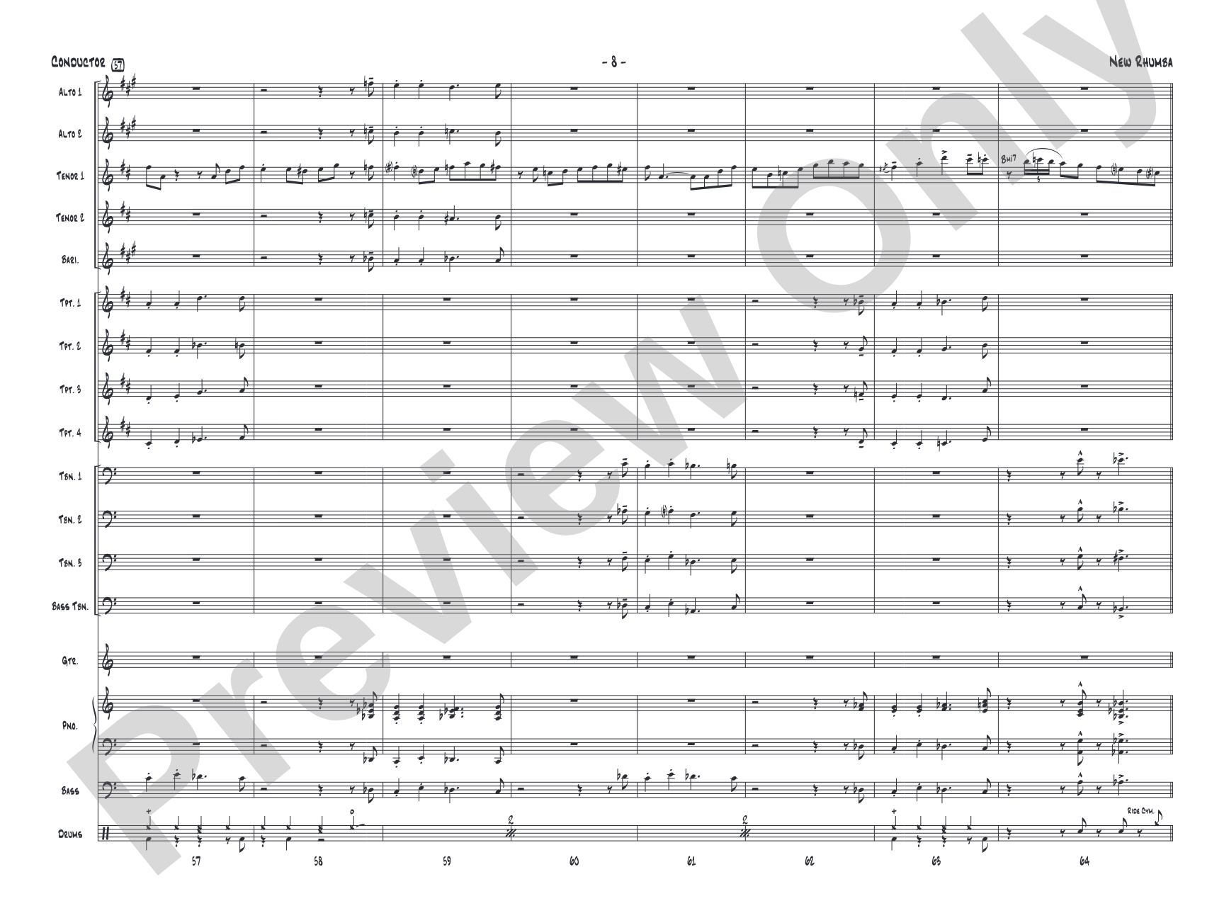 New Rhumba: Jazz Ensemble Conductor Score & Parts