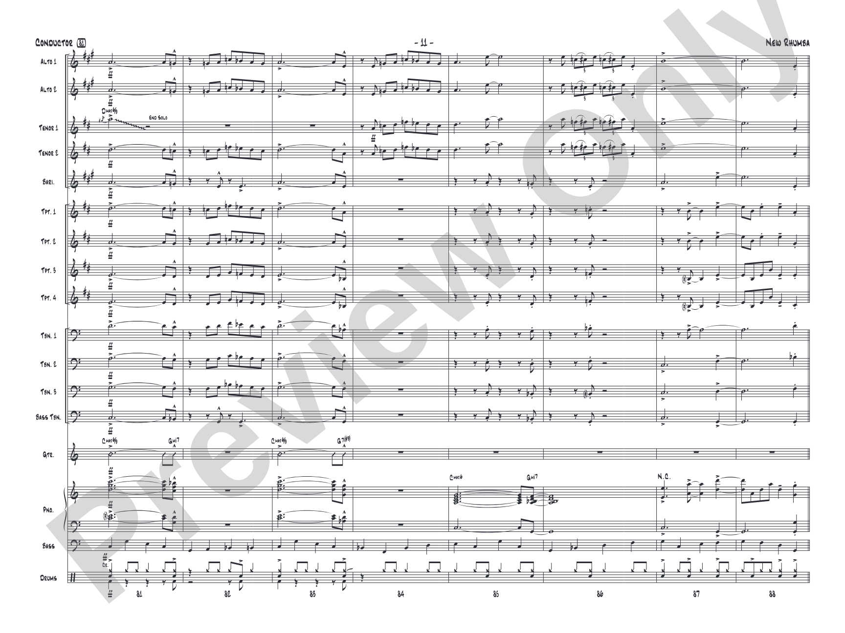 New Rhumba: Jazz Ensemble Conductor Score & Parts
