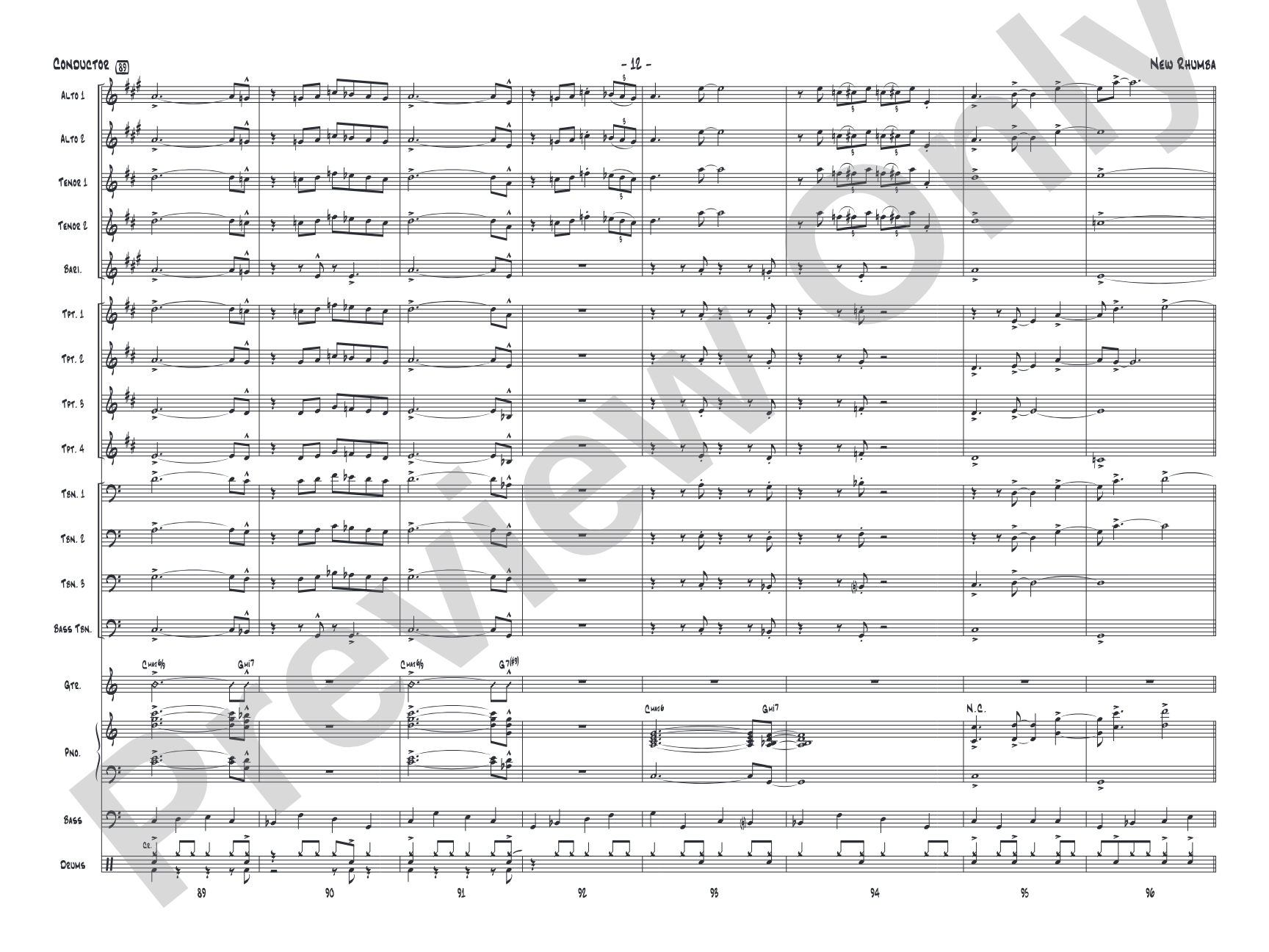 New Rhumba: Jazz Ensemble Conductor Score & Parts