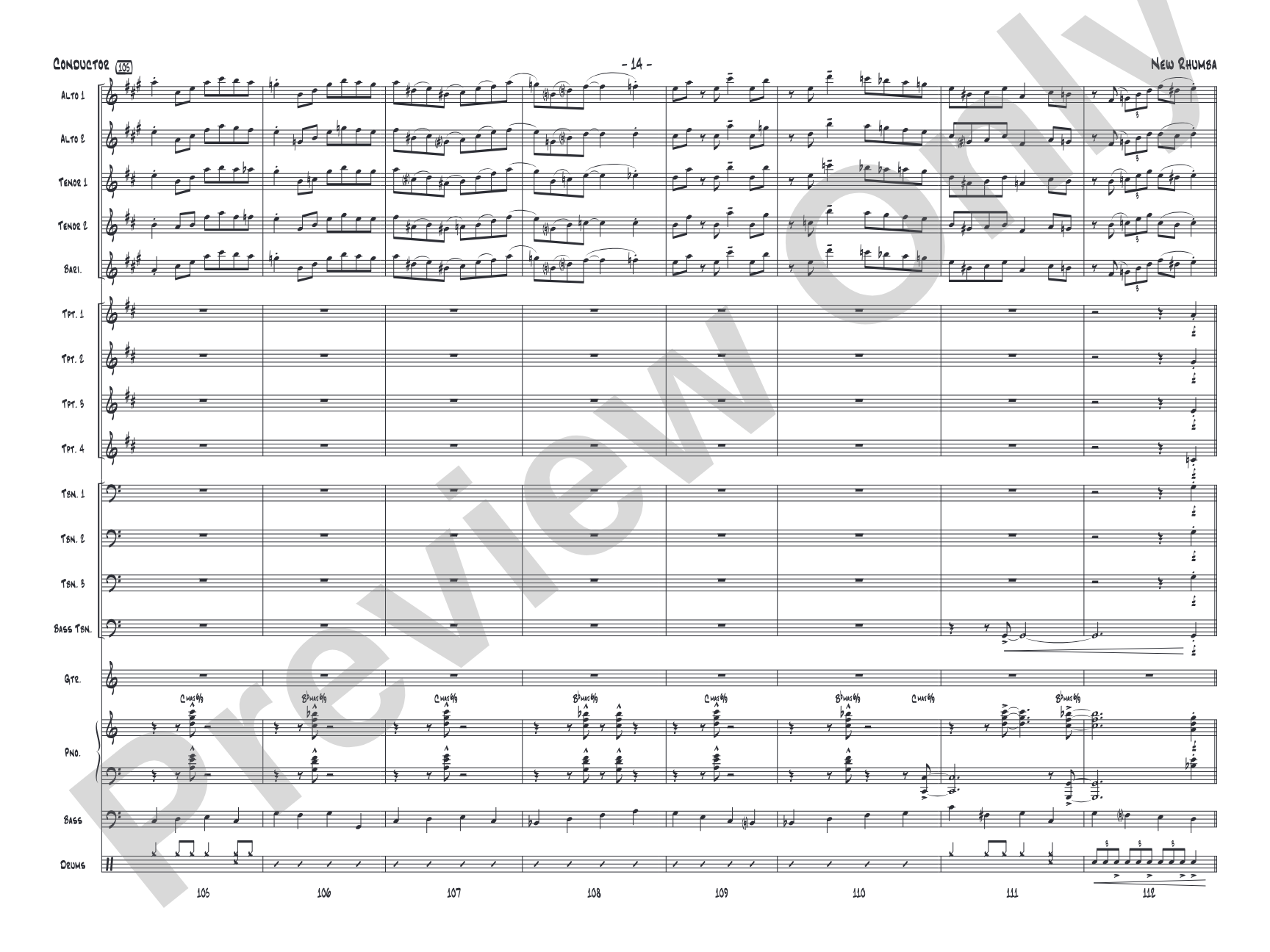New Rhumba: Jazz Ensemble Conductor Score & Parts