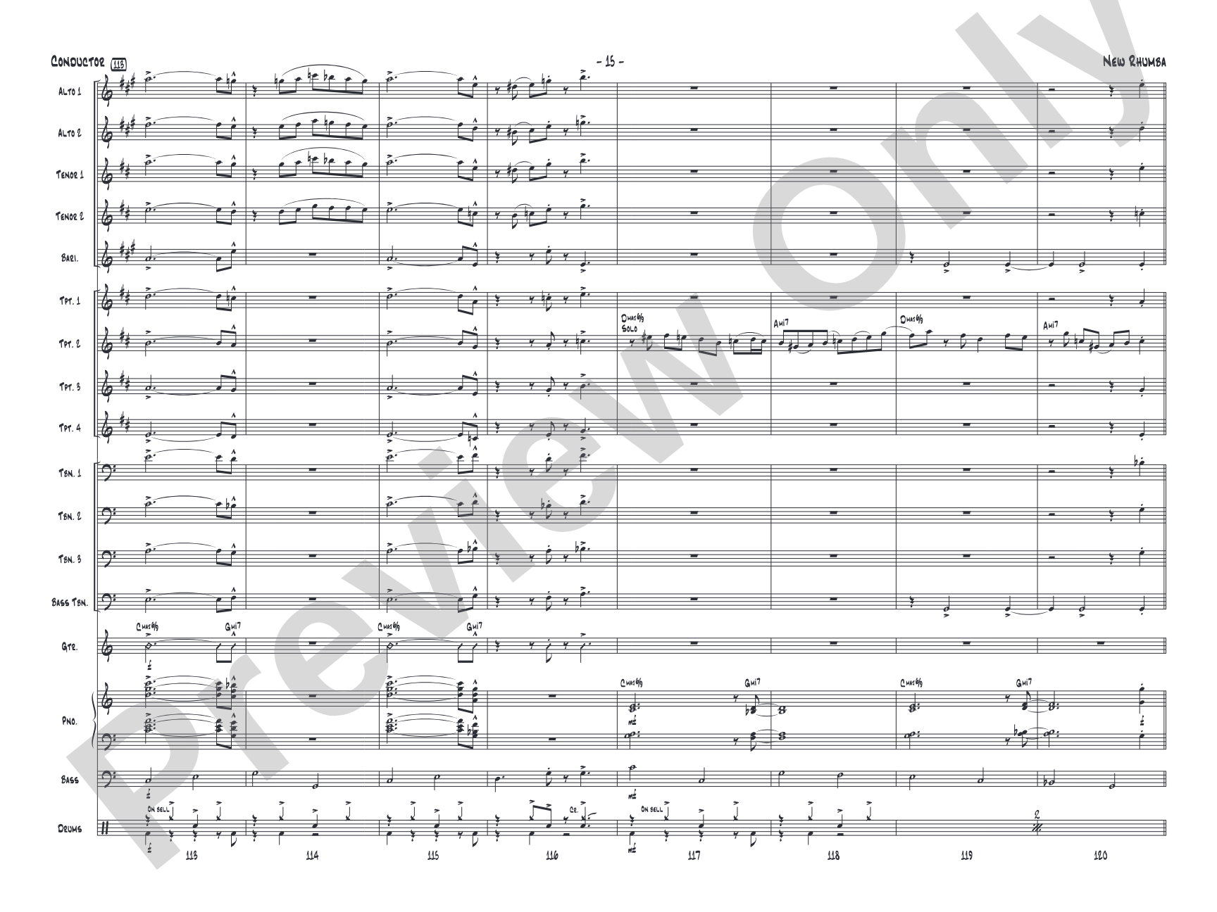 New Rhumba: Jazz Ensemble Conductor Score & Parts