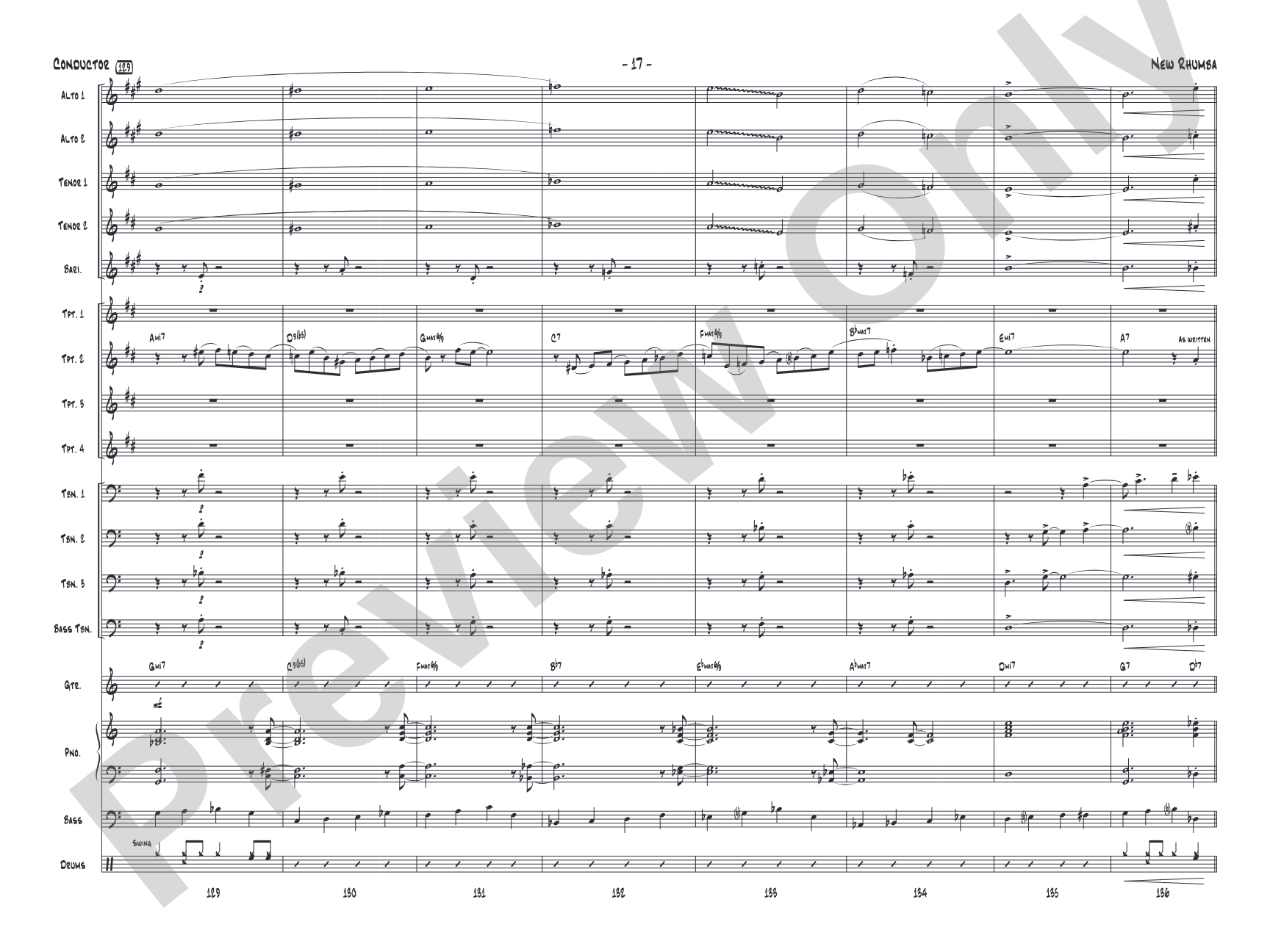 New Rhumba: Jazz Ensemble Conductor Score & Parts