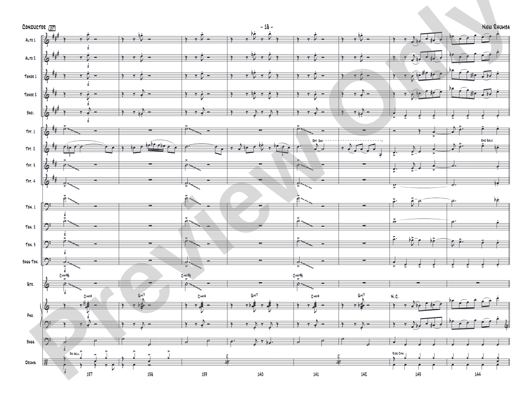 New Rhumba: Jazz Ensemble Conductor Score & Parts