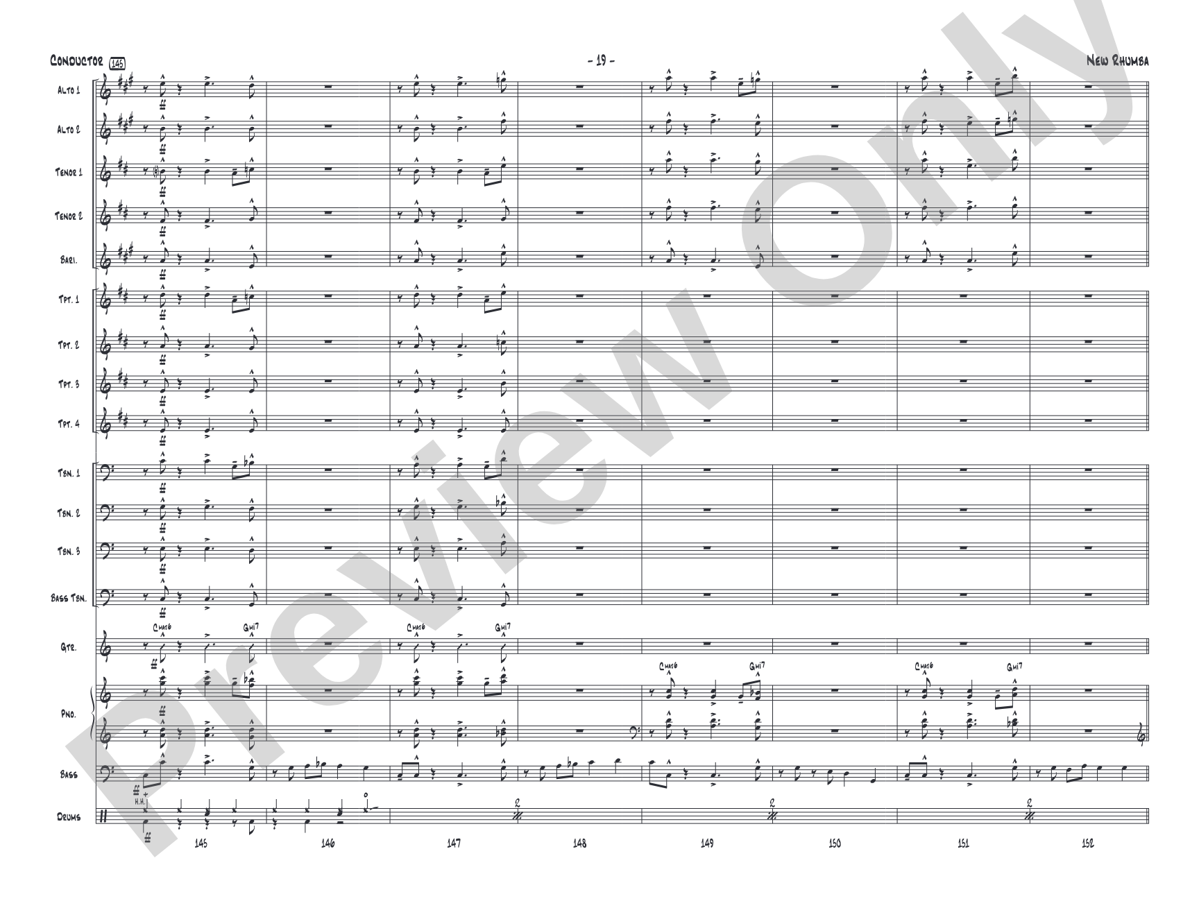 New Rhumba: Jazz Ensemble Conductor Score & Parts