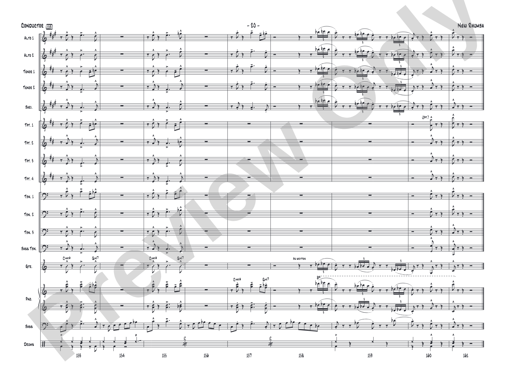 New Rhumba: Jazz Ensemble Conductor Score & Parts