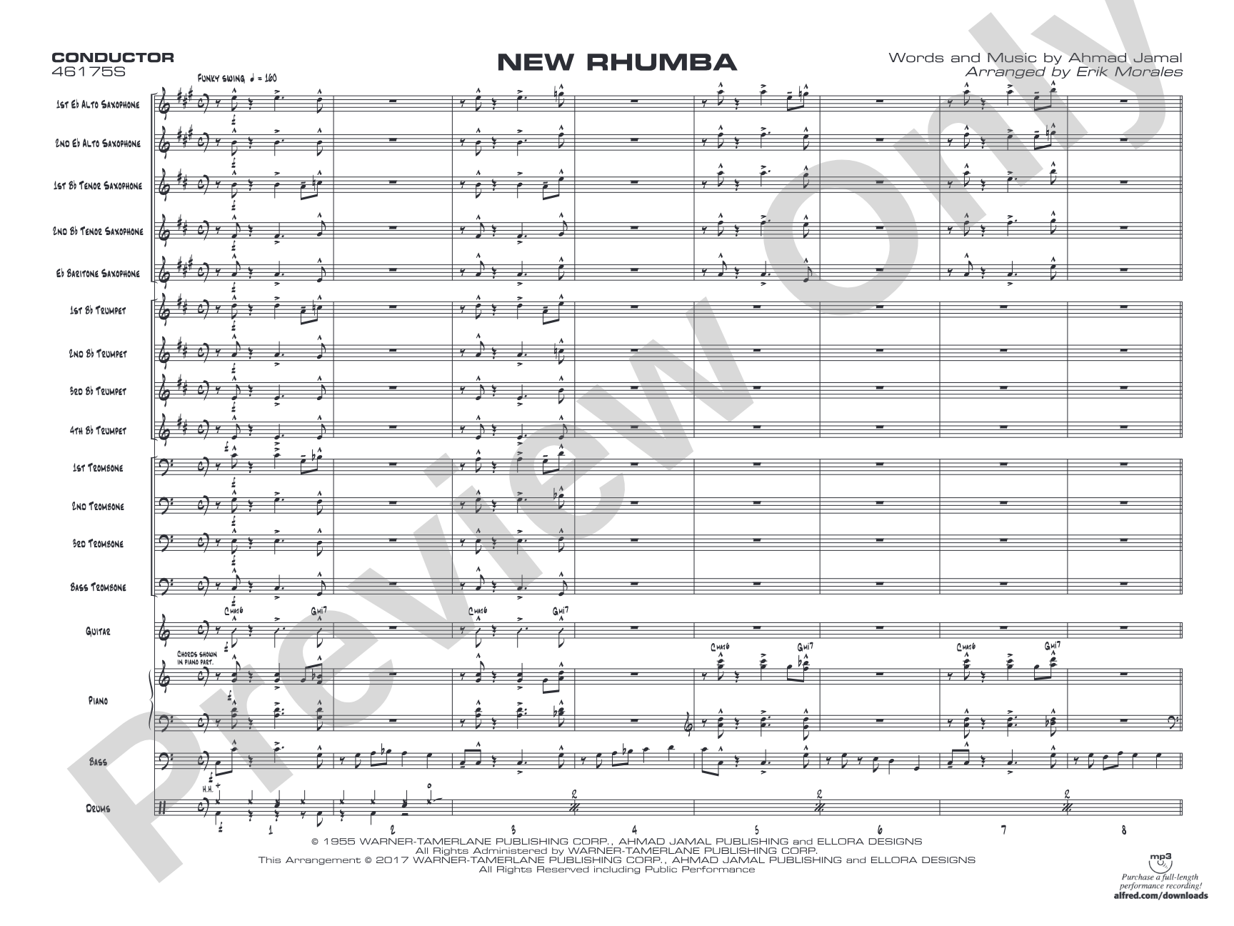 New Rhumba: Jazz Ensemble Conductor Score & Parts