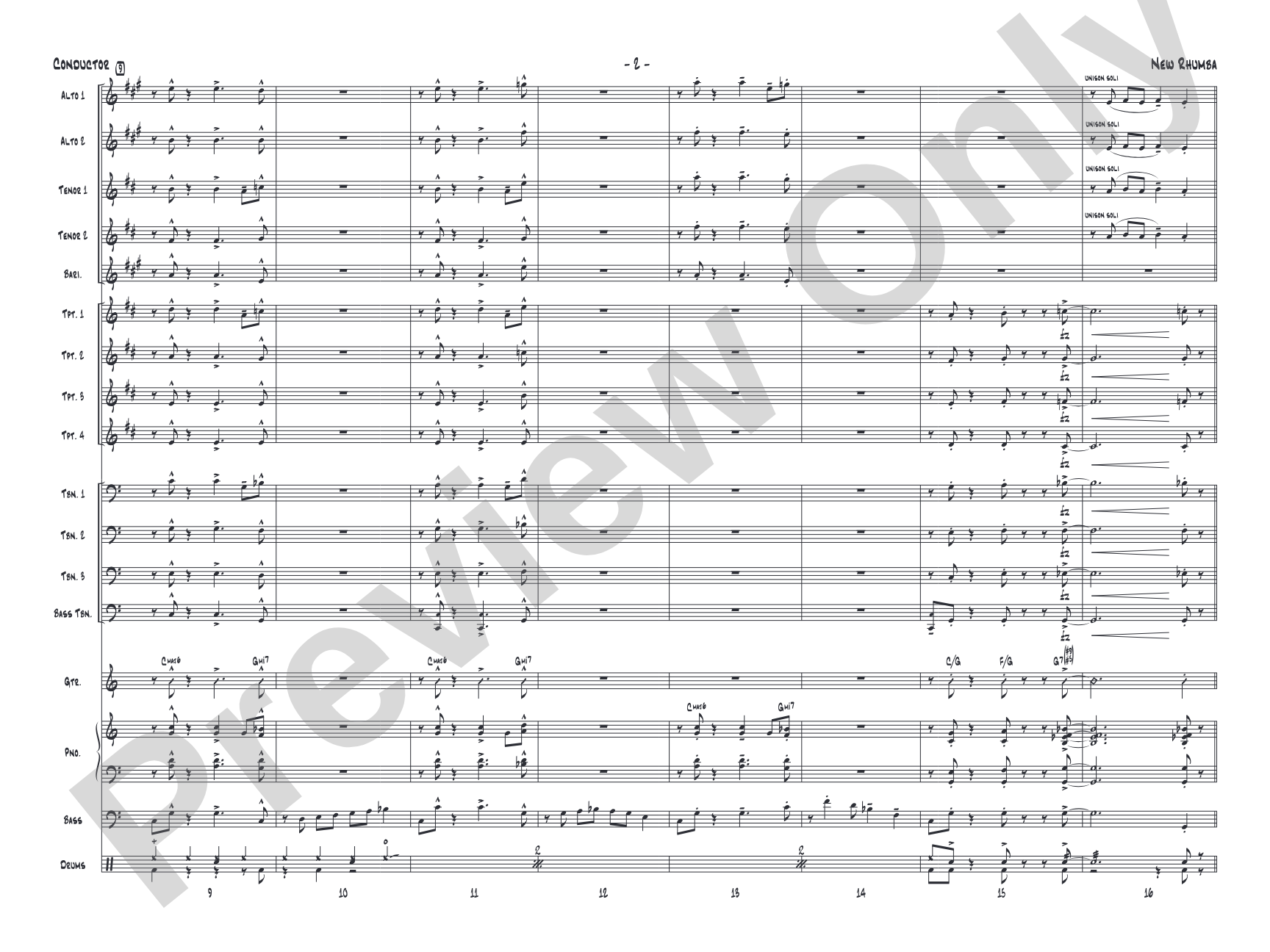 New Rhumba: Jazz Ensemble Conductor Score & Parts