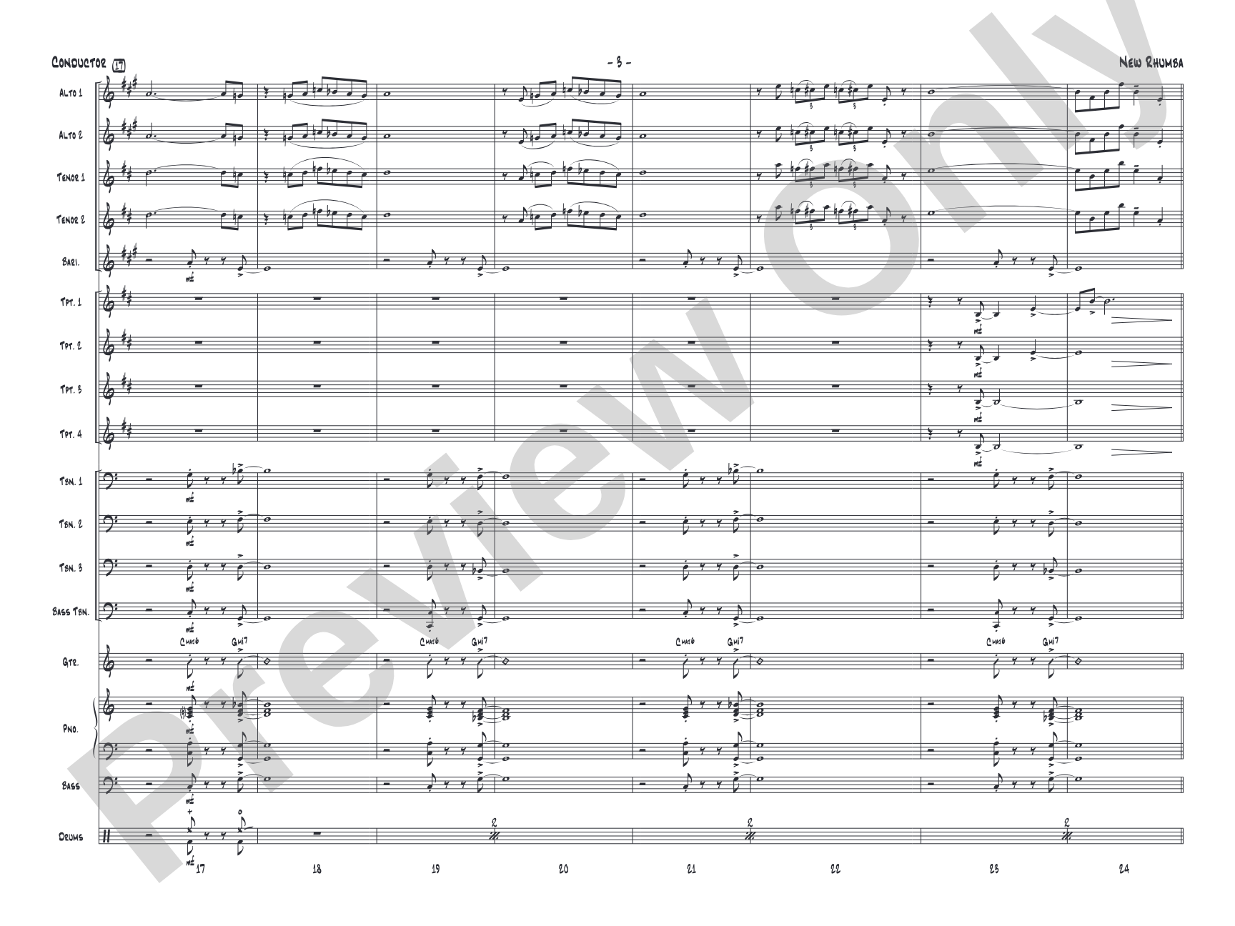 New Rhumba: Jazz Ensemble Conductor Score & Parts
