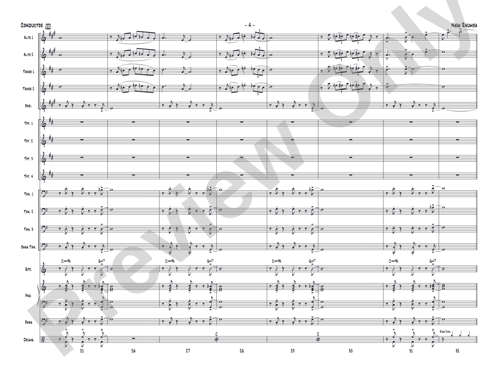 New Rhumba: Jazz Ensemble Conductor Score & Parts