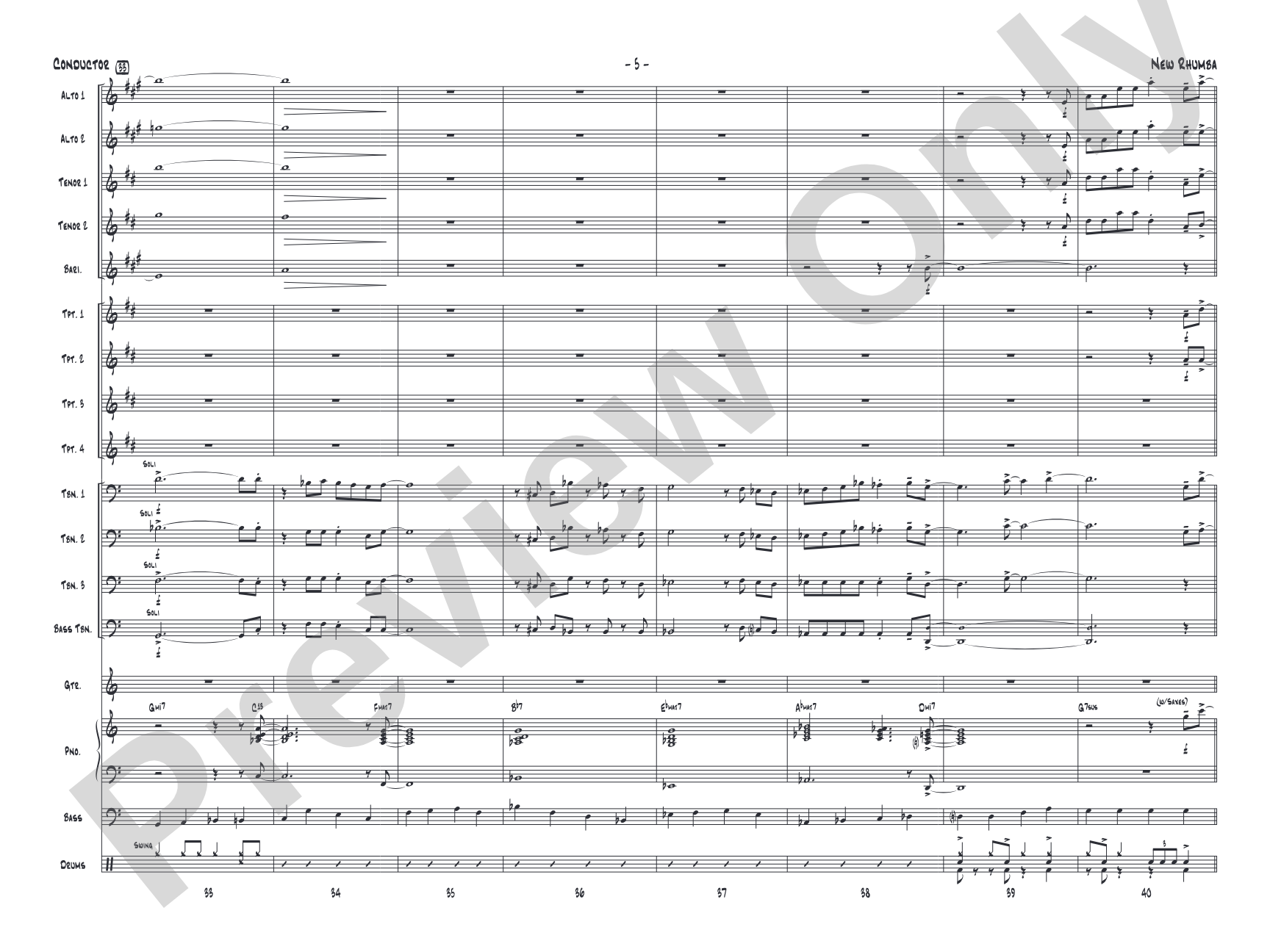 New Rhumba: Jazz Ensemble Conductor Score & Parts