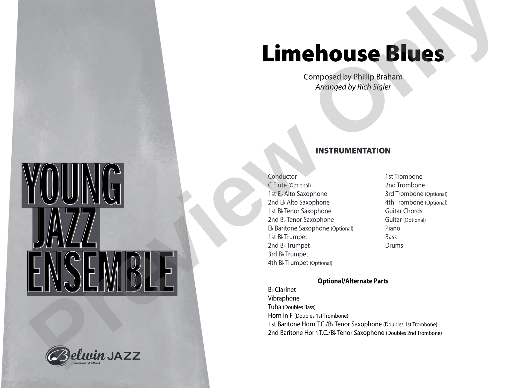 Limehouse Blues: Jazz Ensemble Conductor Score & Parts