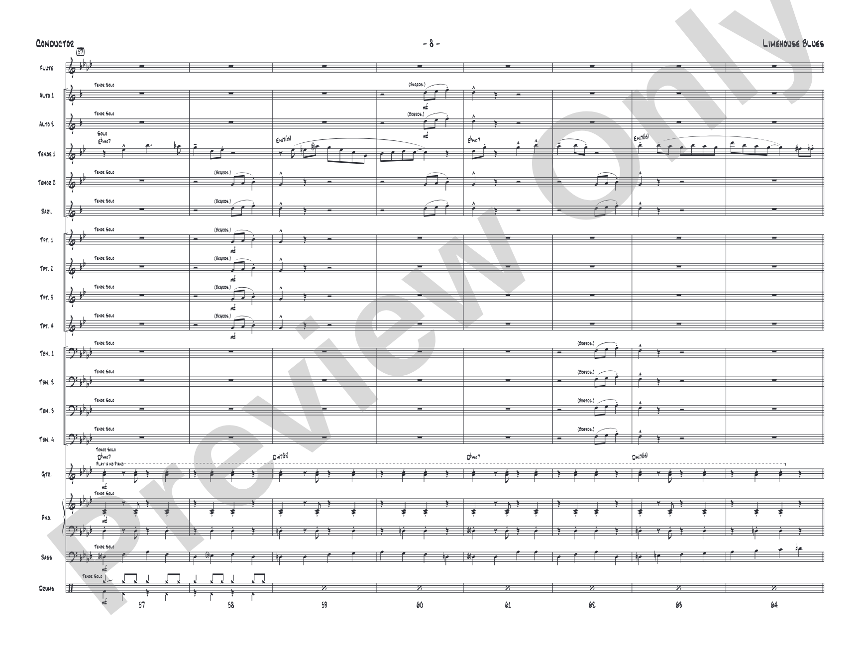 Limehouse Blues: Jazz Ensemble Conductor Score & Parts
