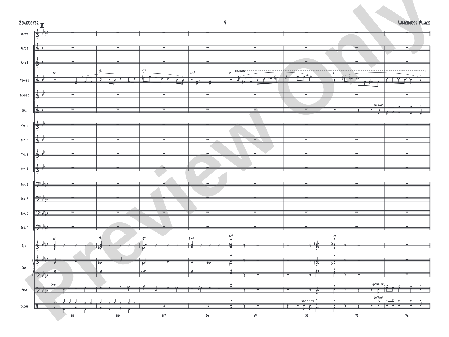 Limehouse Blues: Jazz Ensemble Conductor Score & Parts