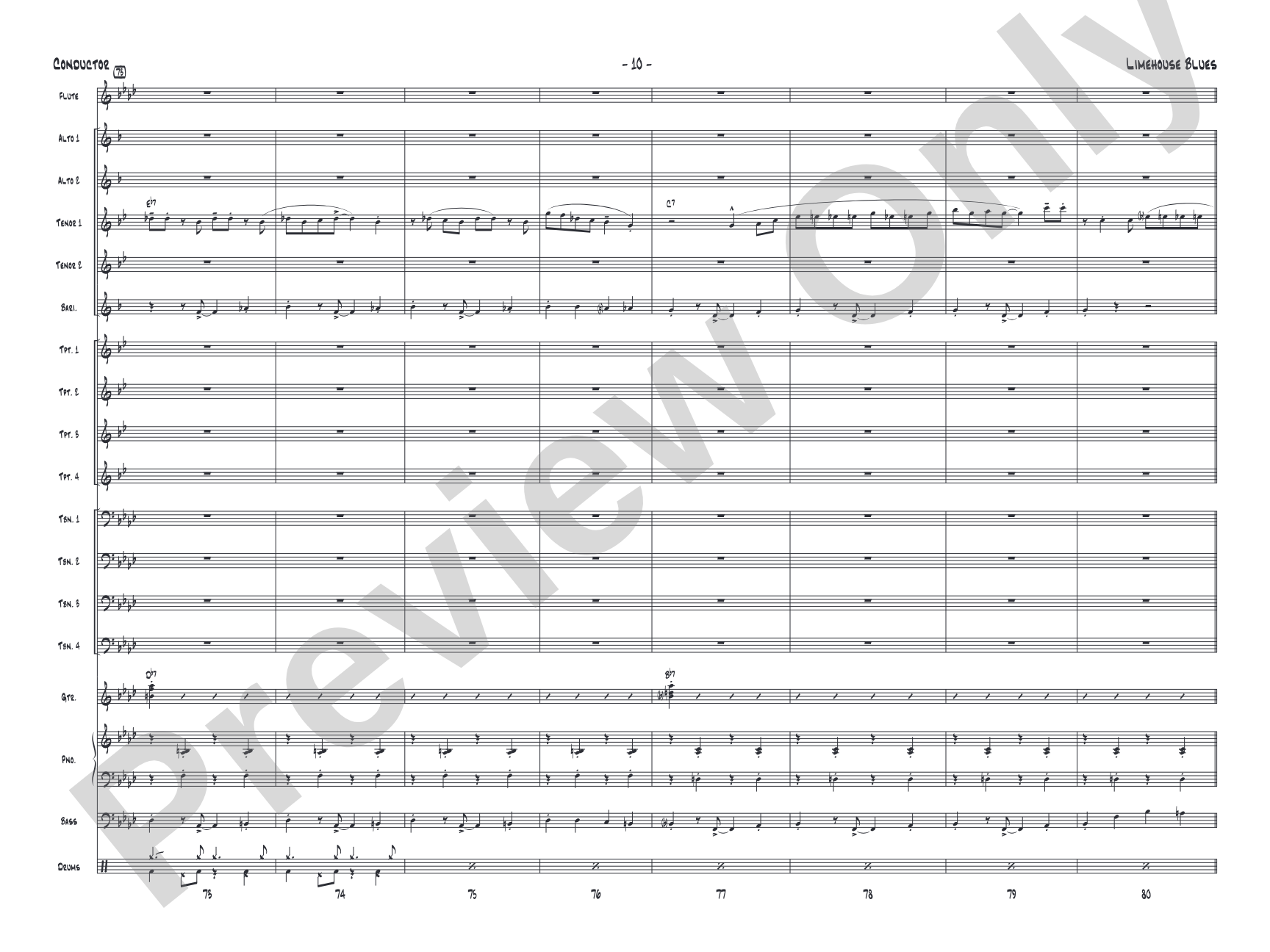 Limehouse Blues: Jazz Ensemble Conductor Score & Parts
