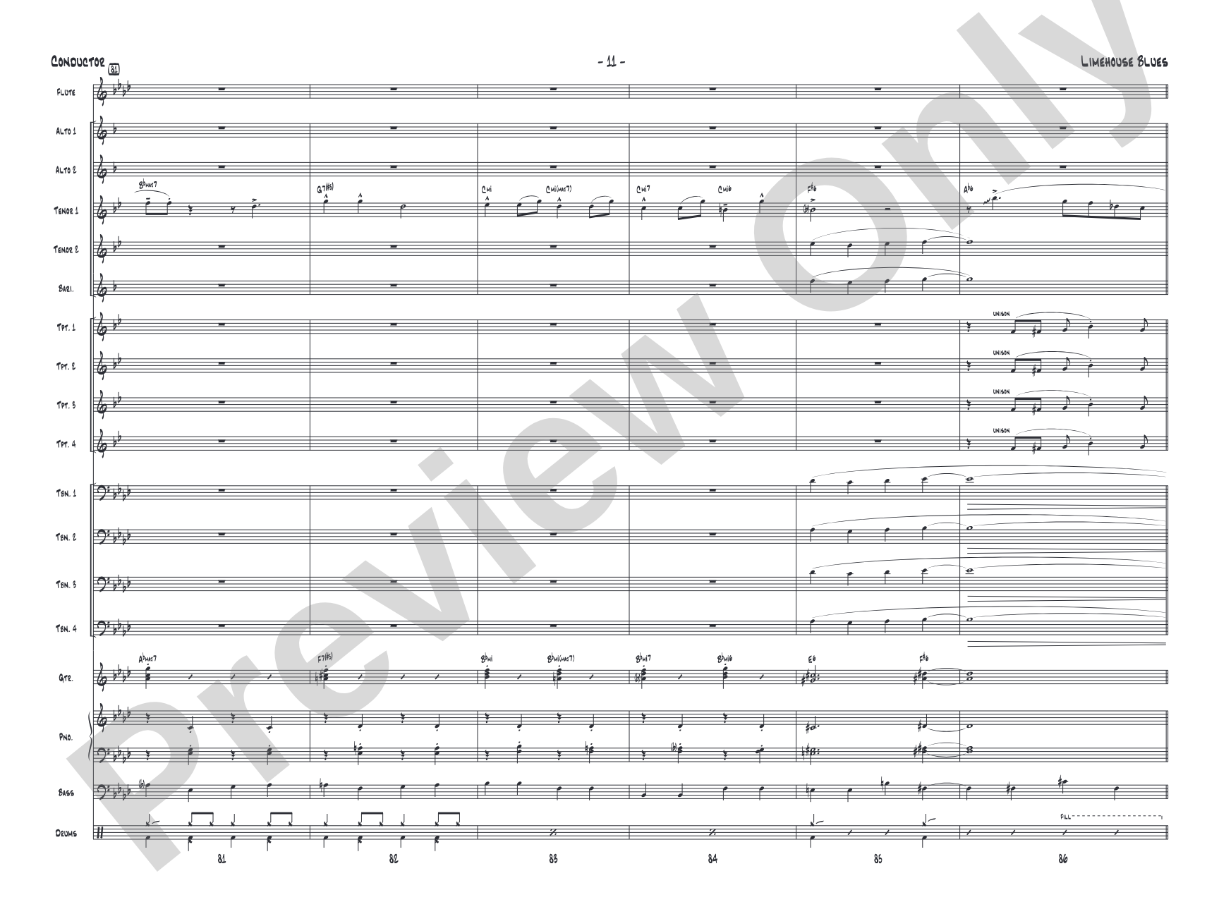 Limehouse Blues: Jazz Ensemble Conductor Score & Parts