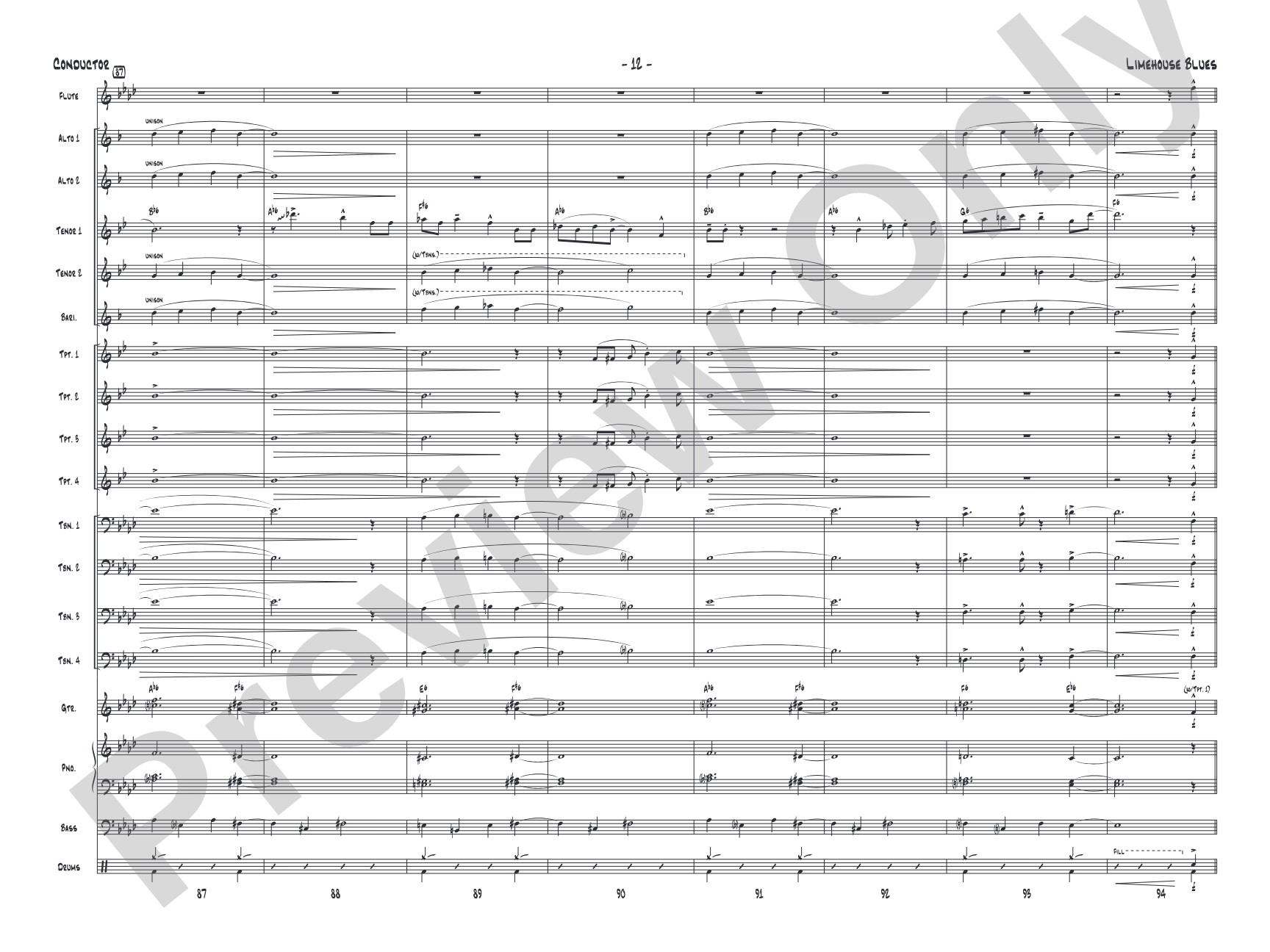 Limehouse Blues: Jazz Ensemble Conductor Score & Parts