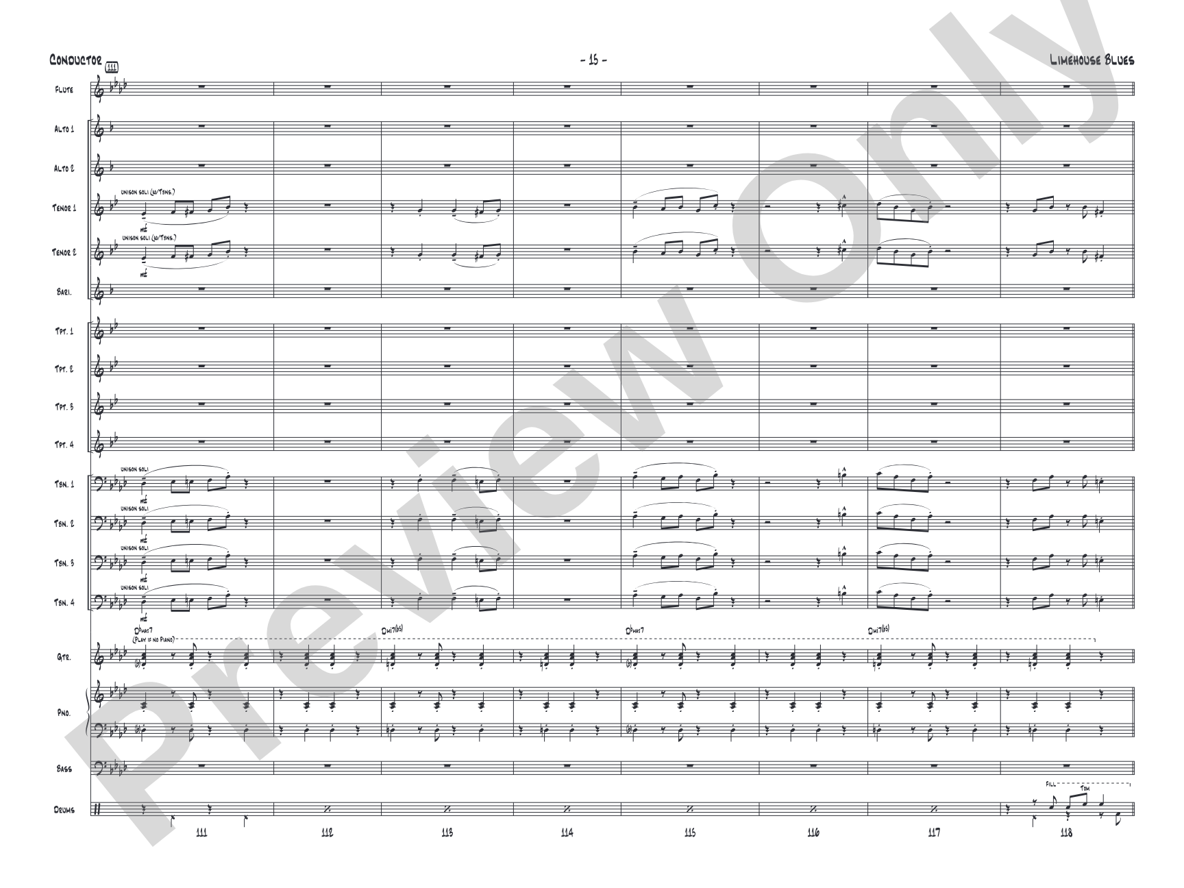 Limehouse Blues: Jazz Ensemble Conductor Score & Parts