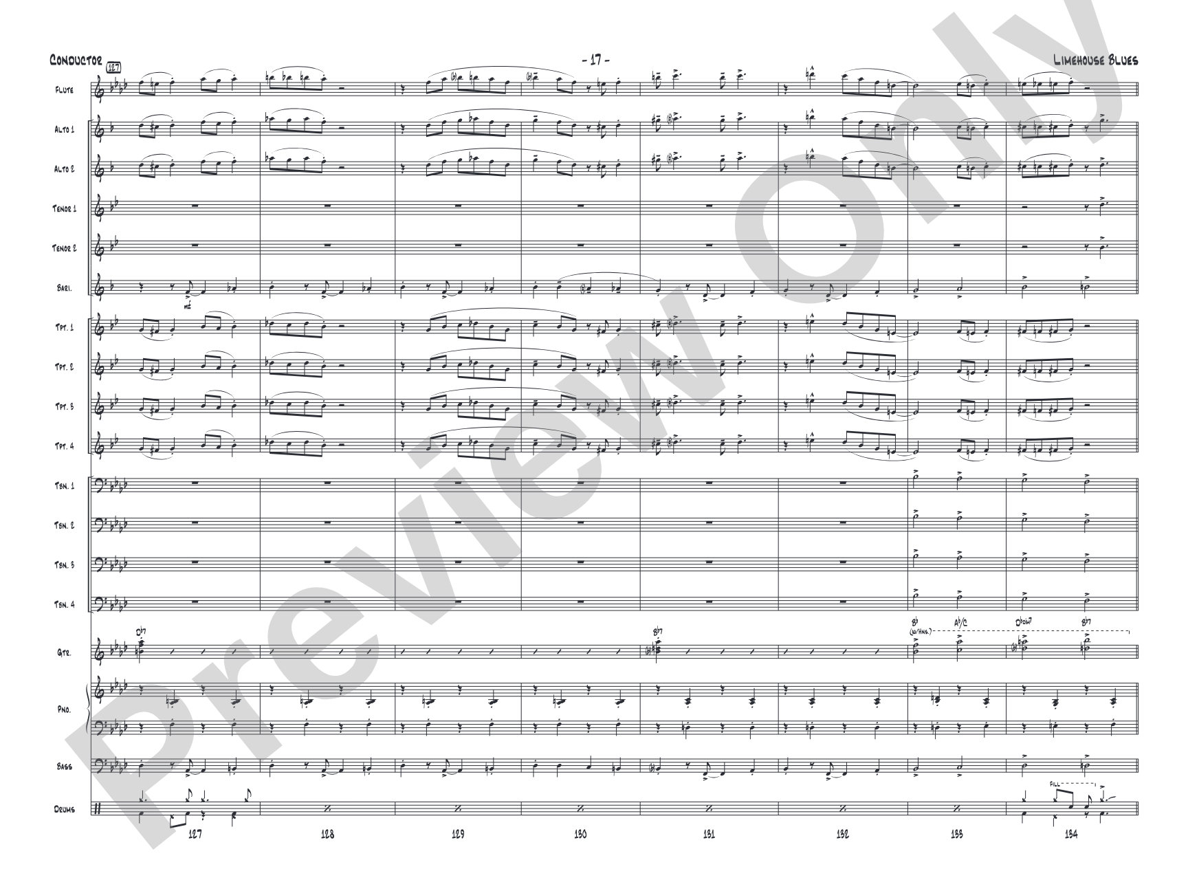 Limehouse Blues: Jazz Ensemble Conductor Score & Parts