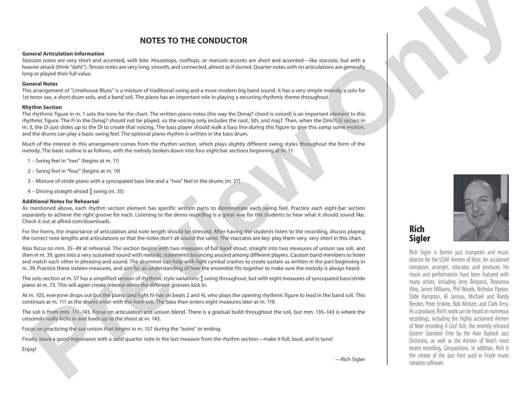 Limehouse Blues: Jazz Ensemble Conductor Score & Parts