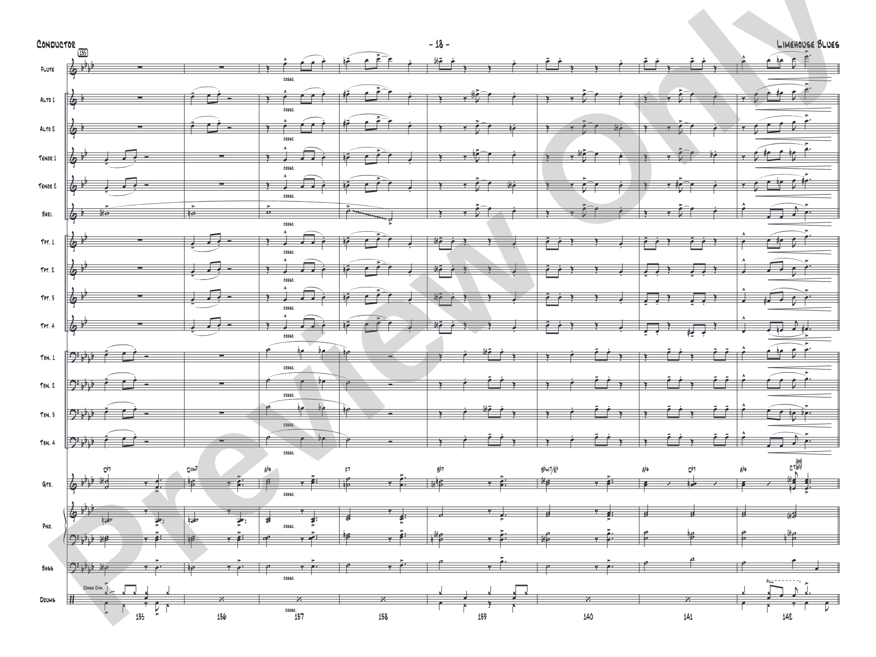 Limehouse Blues: Jazz Ensemble Conductor Score & Parts