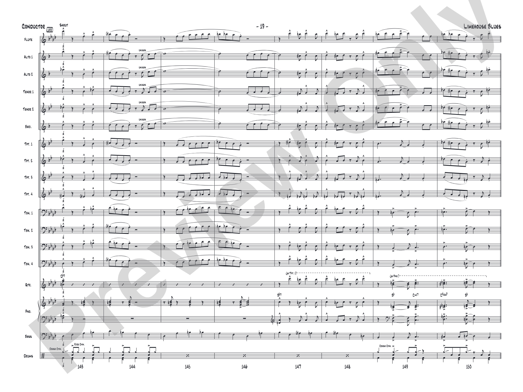 Limehouse Blues: Jazz Ensemble Conductor Score & Parts