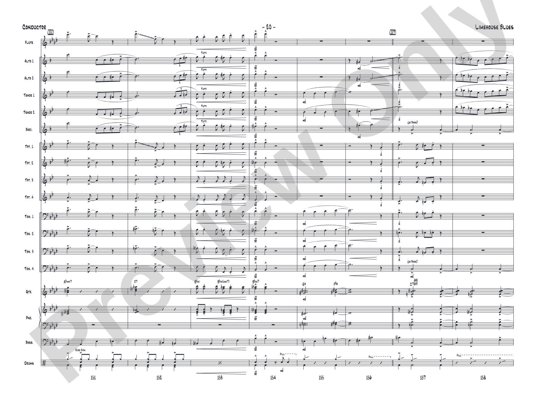 Limehouse Blues: Jazz Ensemble Conductor Score & Parts