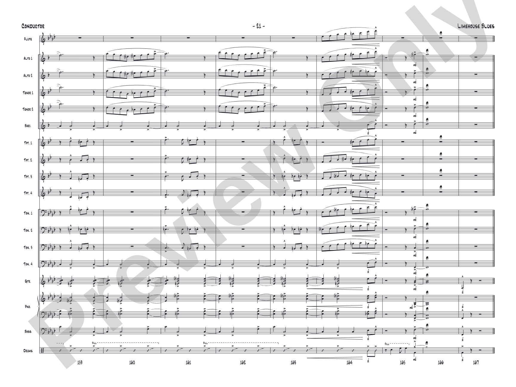 Limehouse Blues: Jazz Ensemble Conductor Score & Parts