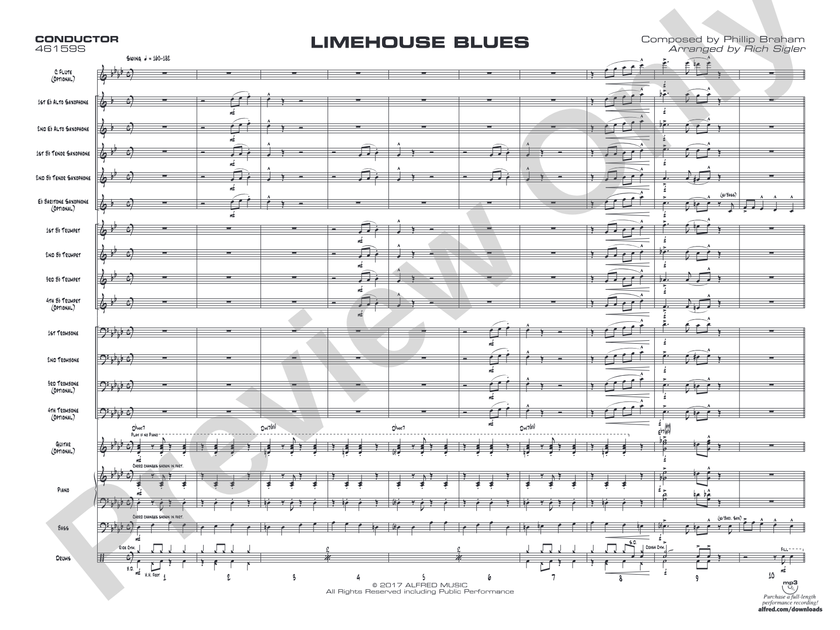 Limehouse Blues: Jazz Ensemble Conductor Score & Parts