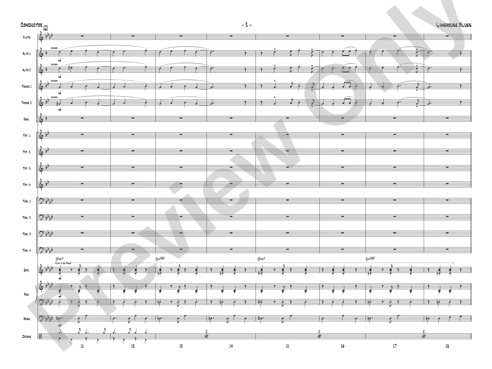 Limehouse Blues: Jazz Ensemble Conductor Score & Parts